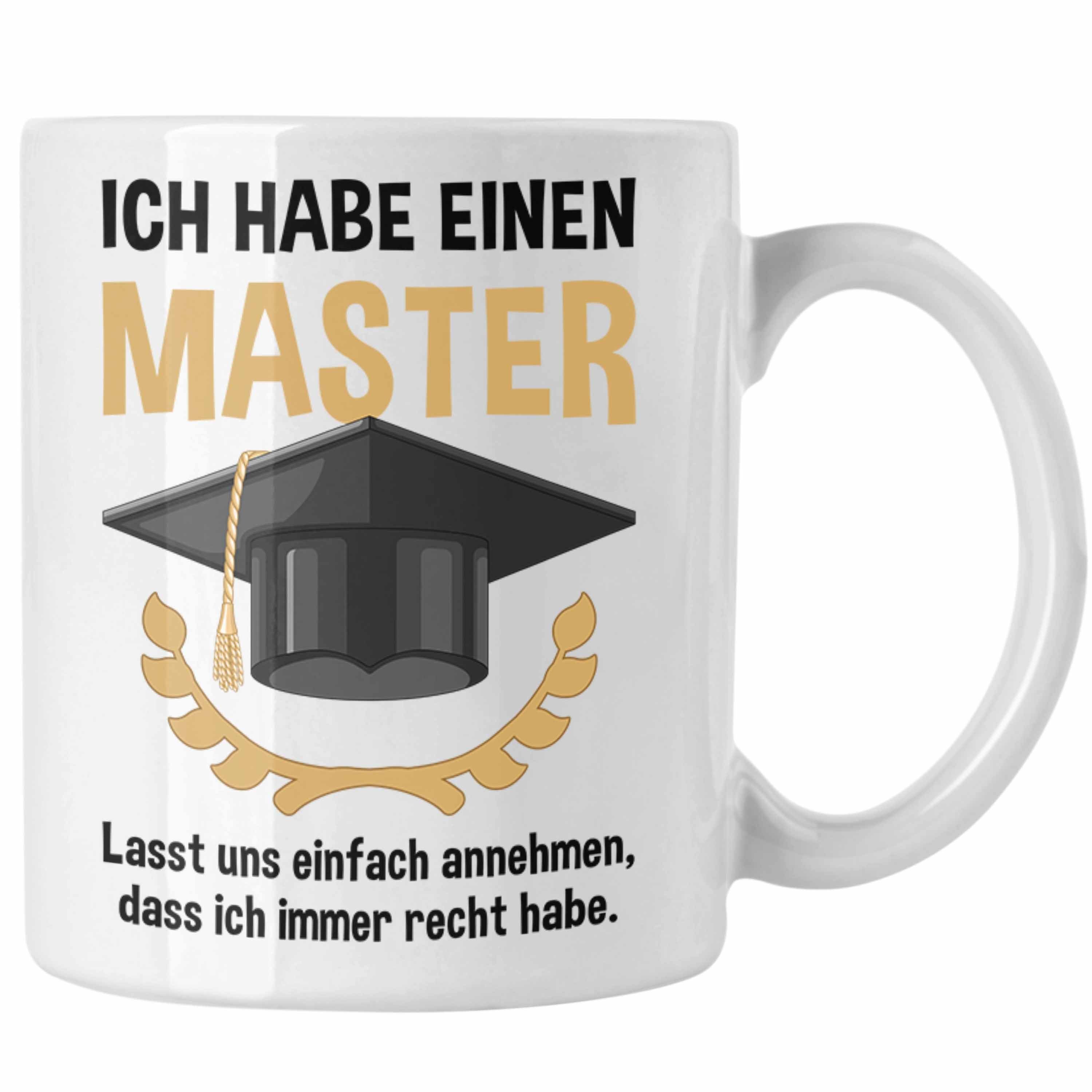 Geschenk Prüfung Masterarbeit Exam Master Tasse Trendation Abschluss - Tasse bestanden Graduation Prüfung Weiss Trendation
