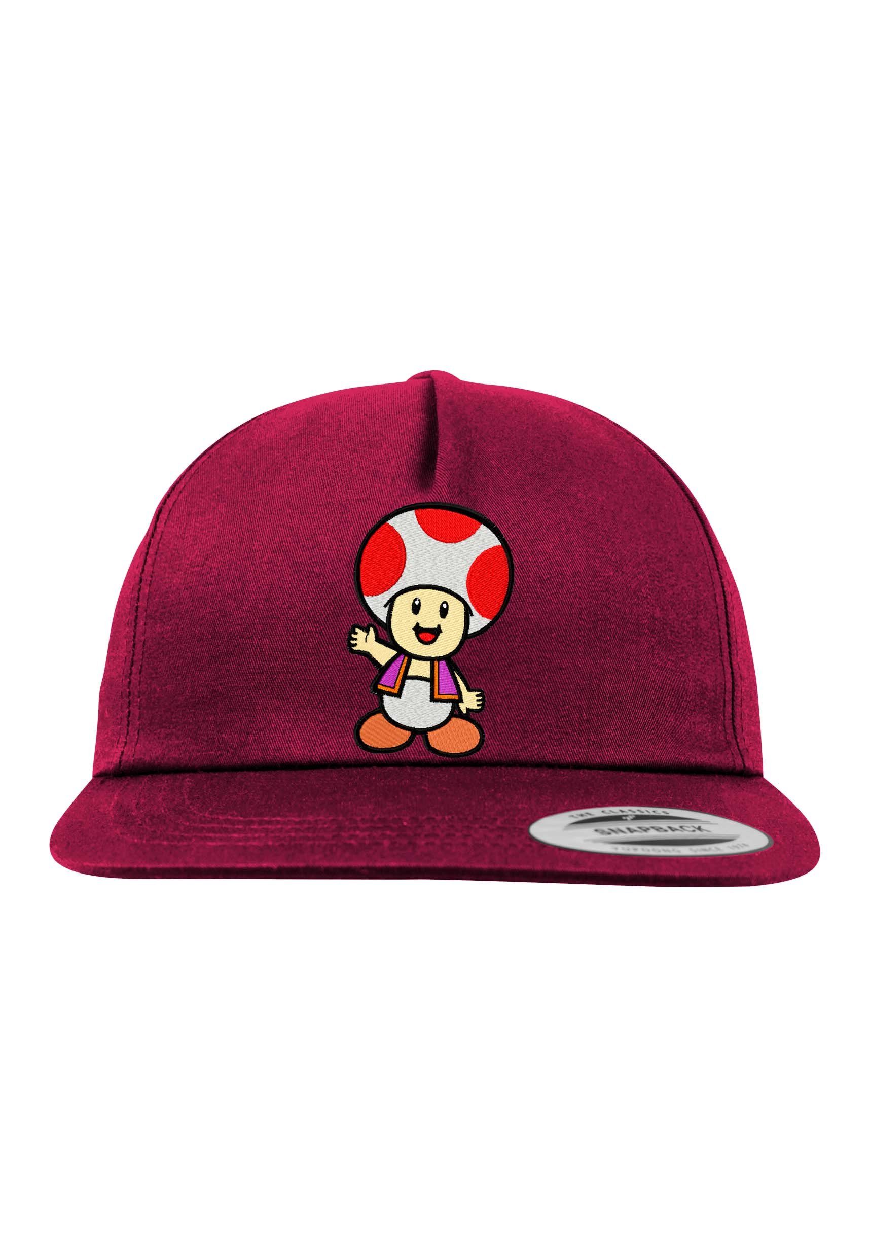 modischer Cap Logo Cap mit Toad Baseball Burgundy Unisex Stickerei Designz Youth Snapback