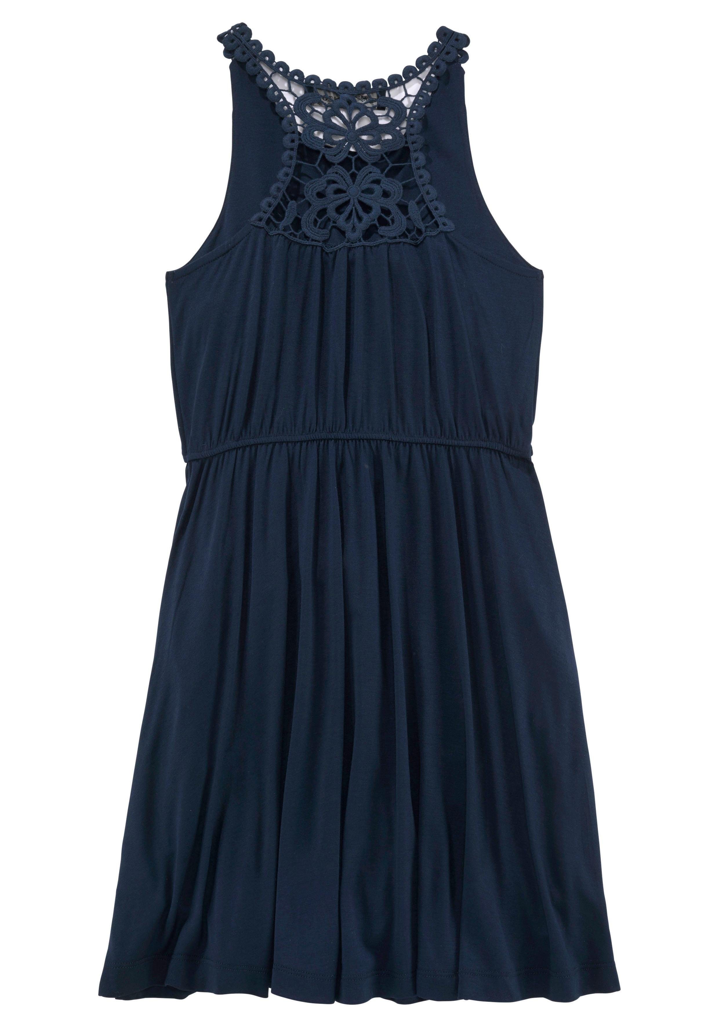 KIDSWORLD Jerseykleid, Viskosekleid für Mädchen kniefrei, romantisch, aus Viskose, breite Träger