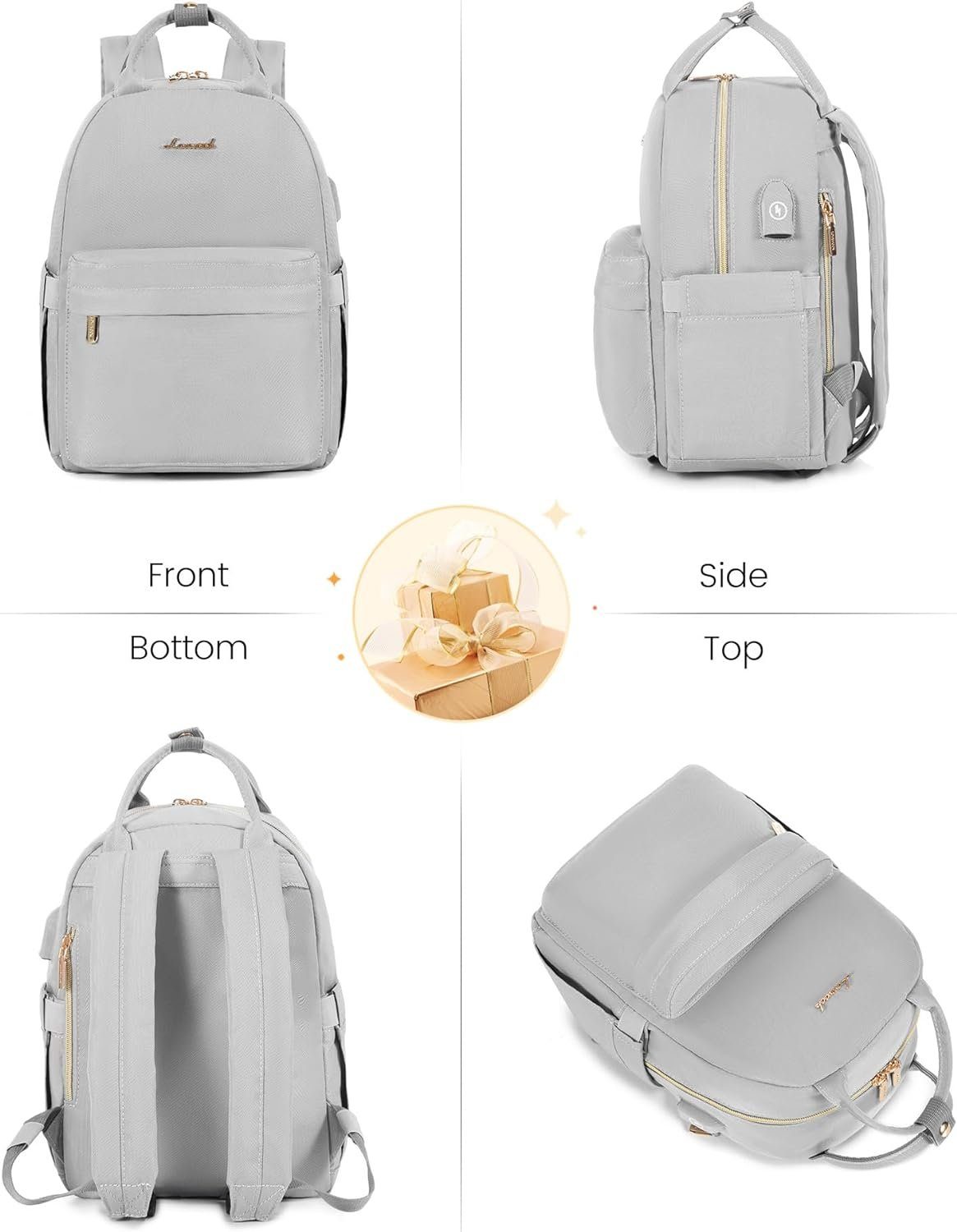 Damen Backpack Cityrucksack Mini Rucksack LOVEVOOK (Tagesrucksack Rucksack Elegant Kleiner Reise), für Handtasche Wasserdicht Klein Casual Leder USB Daypack mit