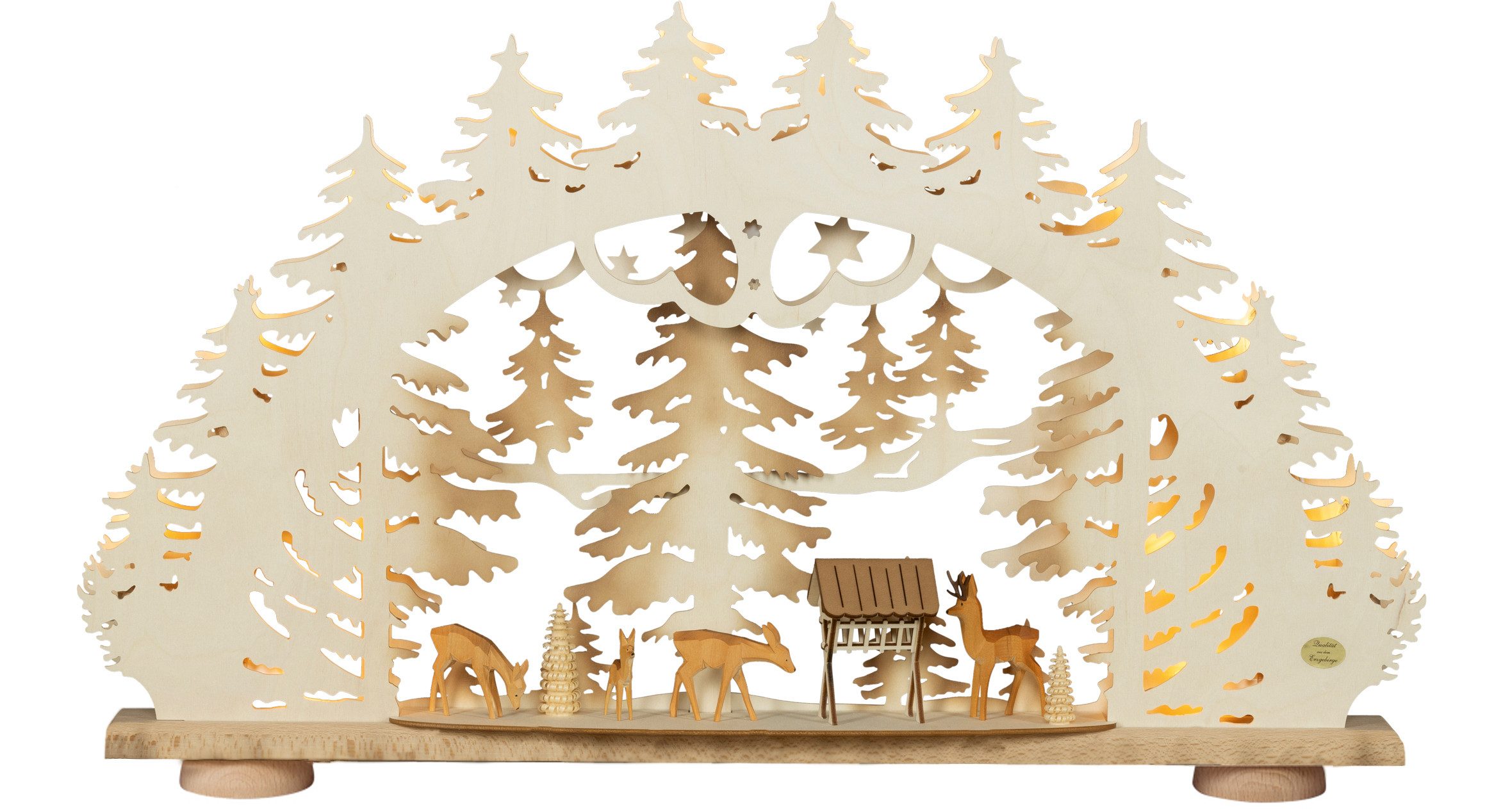 SAICO Original LED Schwibbogen Premium-Line-Lichterbogen, Waldidylle, Premium LED-Beleuchtung, warmweiß, BxHxT: 68,5x40x6 cm