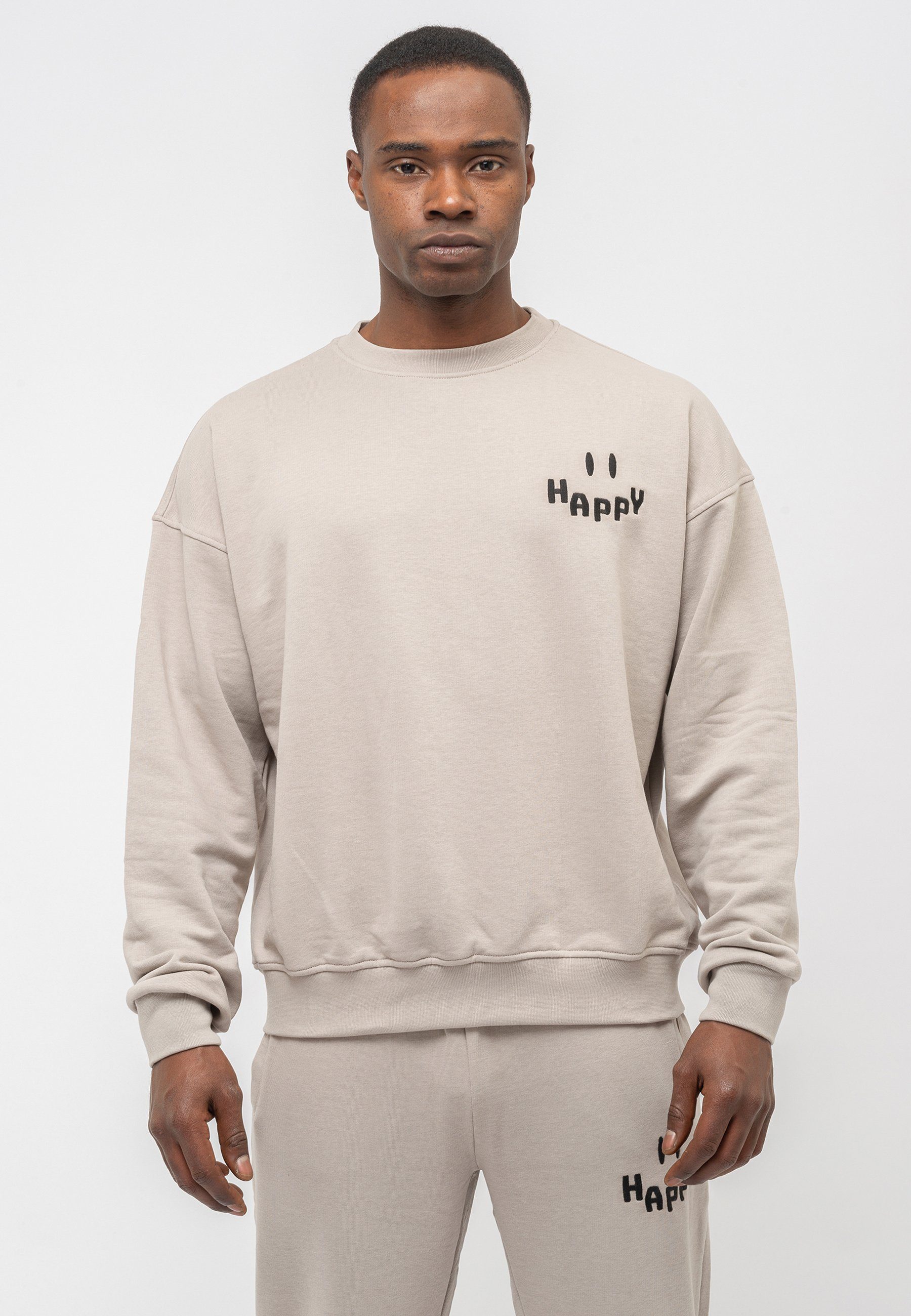 Tom Oversize mit sportivem Freizeitanzug Design Happy Sweatshirt, Print Sport Barron grau Mens