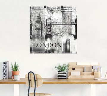 Artland Poster London Skyline Abstrakte Collage 04, Gebäude (1 St), als Leinwandbild, Wandaufkleber oder Poster in versch. Größen