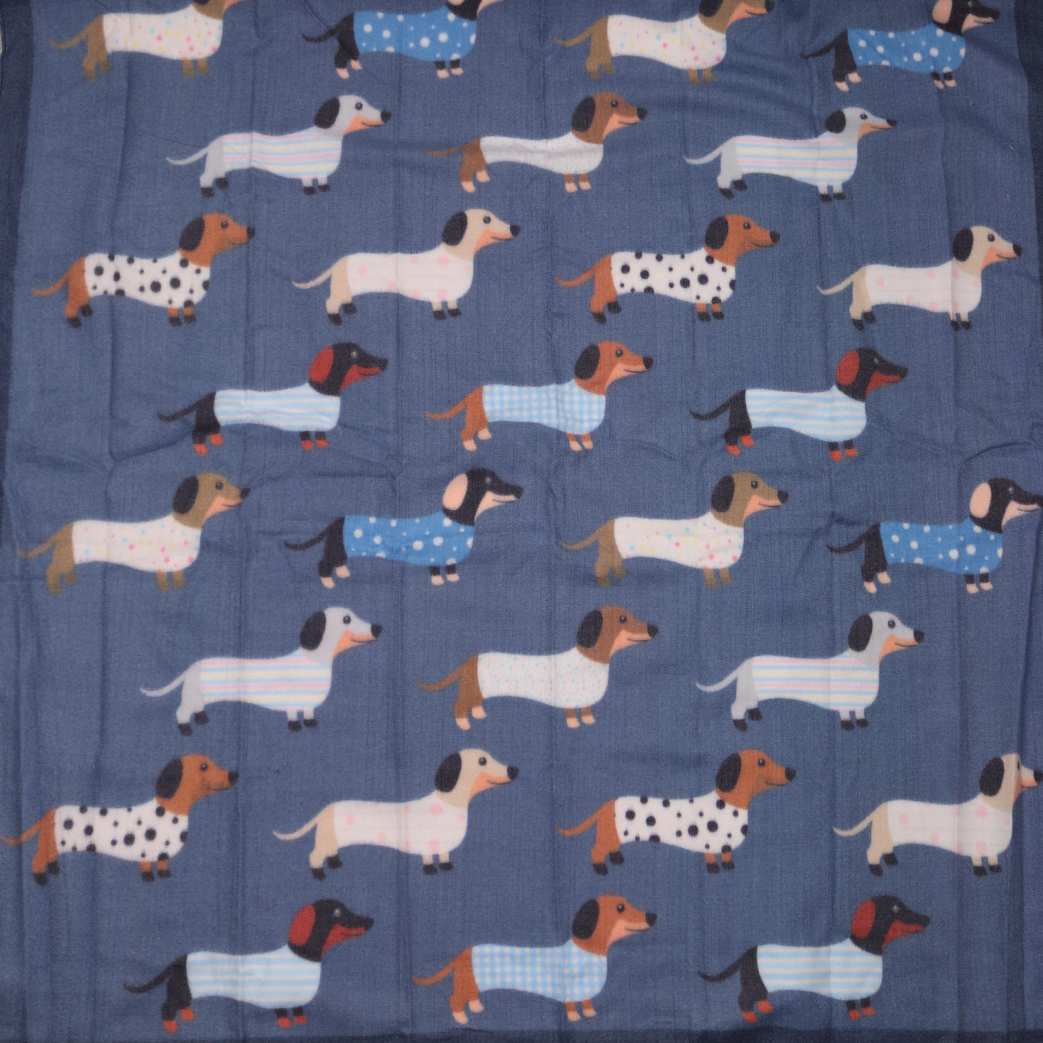 MIRROSI Nickituch Damen leicht angerautes Vierecktuch mit Dackel-Muster, aus Viskose, (Neue Kollektion Herbst/Winter 2026), ca. 88x88cm, warmes Halstuch für Her – Bild 5 von 5