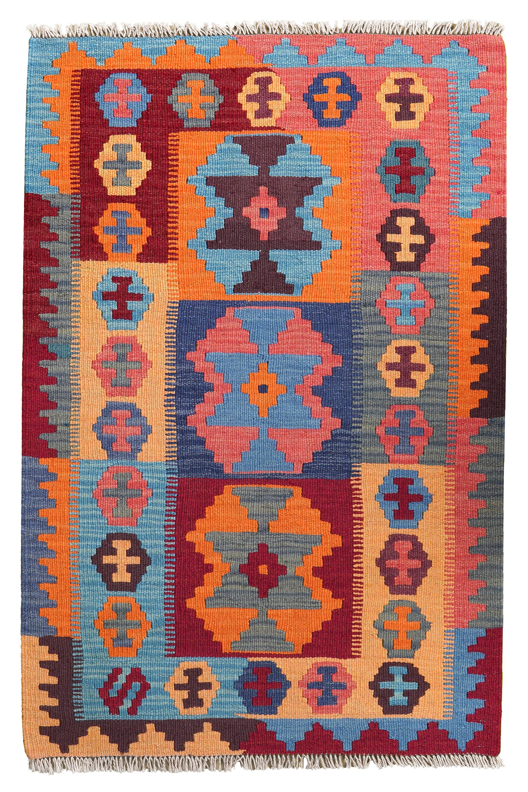 Rugtales Teppich Kelim Gashgai 129x84cm, Rechteck, Handgemachtes Unikat, nachhaltig und fair gefertigt