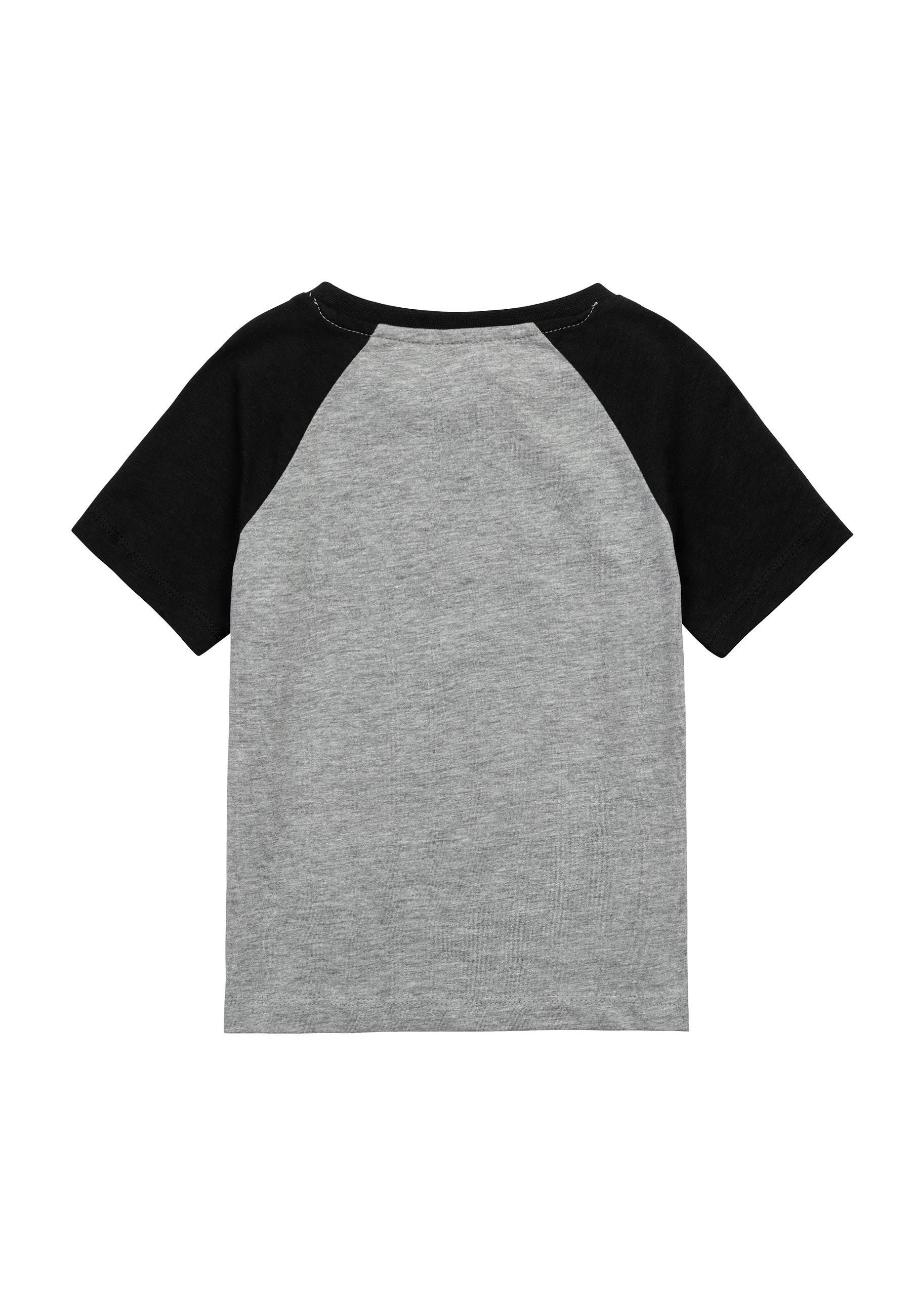 MINOTI T-Shirt Sommer T-Shirt Grau bunten Ärmeln (3y-14y) mit