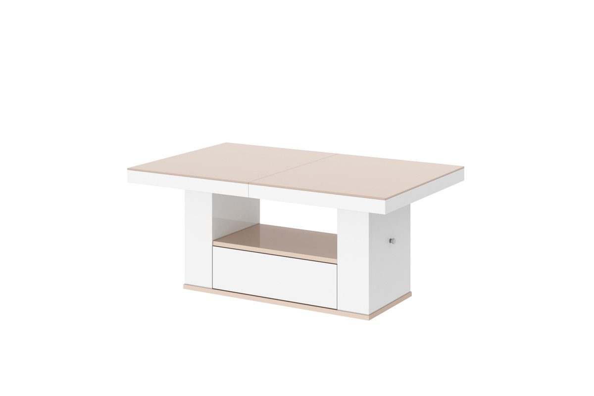 designimpex Couchtisch HM-111 Cappuccino Weiß Hochglanz günstig online kaufen
