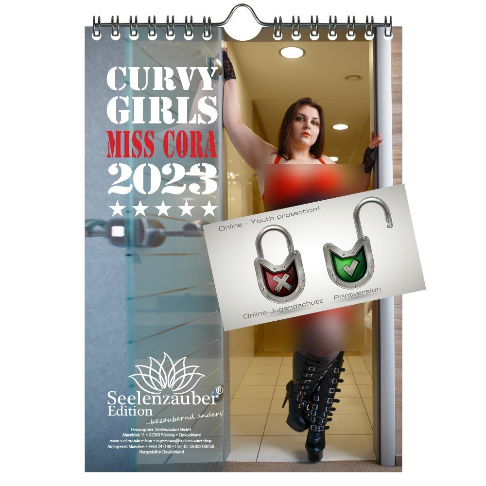 Seelenzauber Wandkalender Sexy Curvy Miss Cora Girls DIN A5 Kalender für