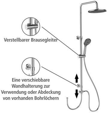 WENKO Duschsystem Watersaving, einfacher Anschluss an bestehende Armatur oder Wandanschlussbogen