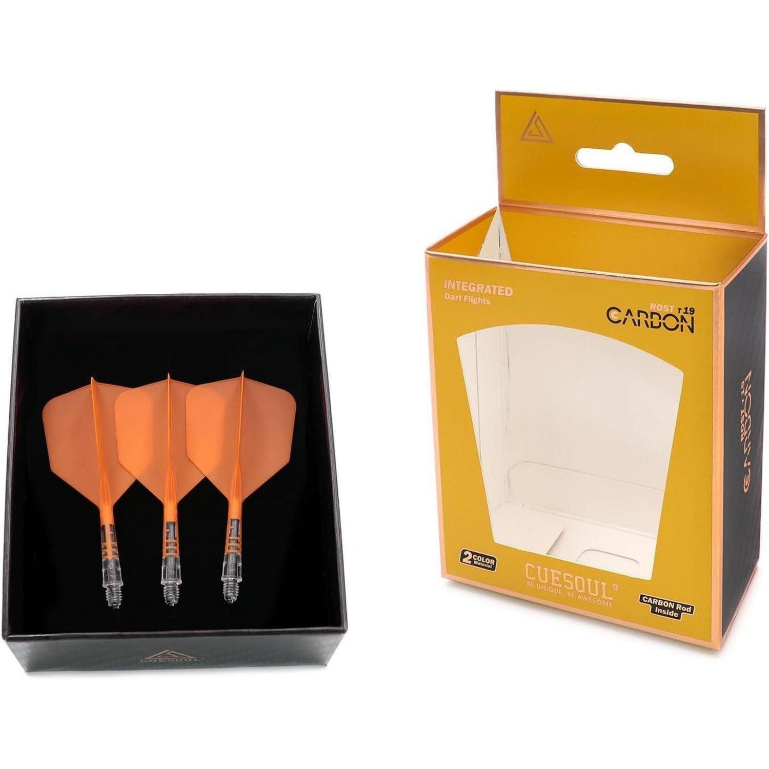 LuxusKollektion Dartpfeil Dartschaft T19 orangefarbener Flug+schwarzer Schaft+Größe 1