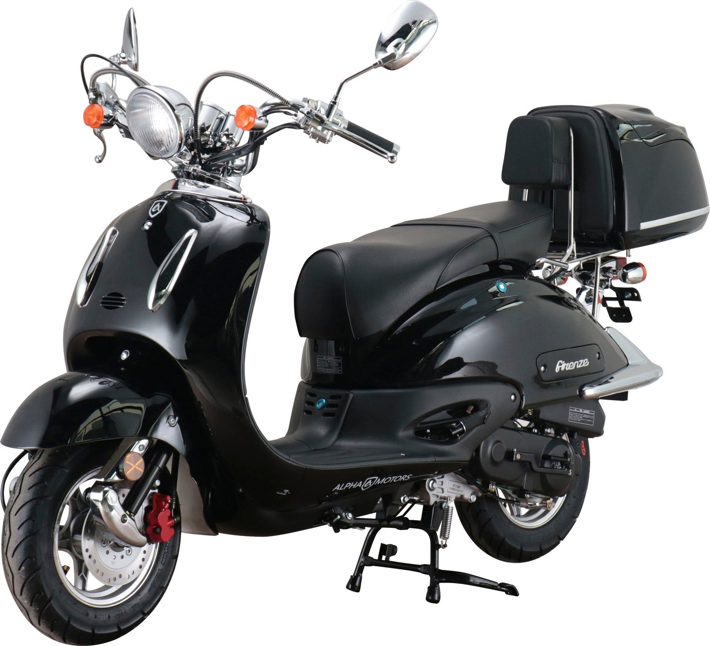 Thumbnail - Alpha Motors Motorroller Retro Firenze, 125 ccm, 85 km/h, Euro 5+, (Spar-Set, mit Topcase), mit Lenkerschloss