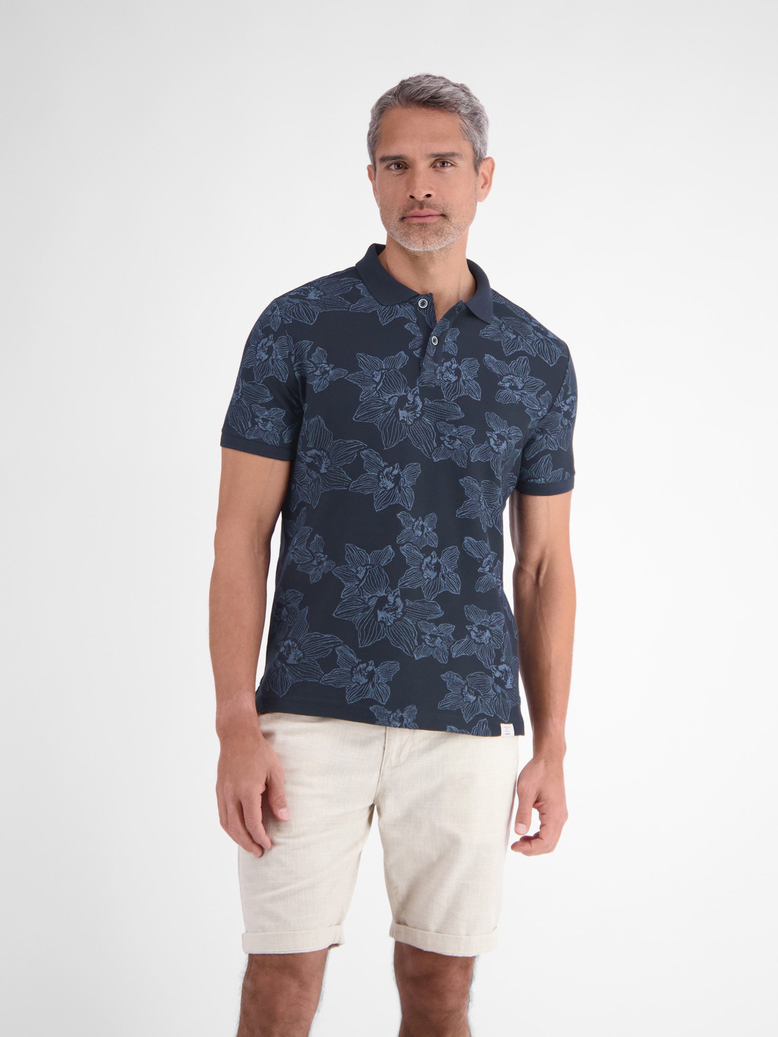 LERROS Poloshirt Sommer-Polo in floraler Optik