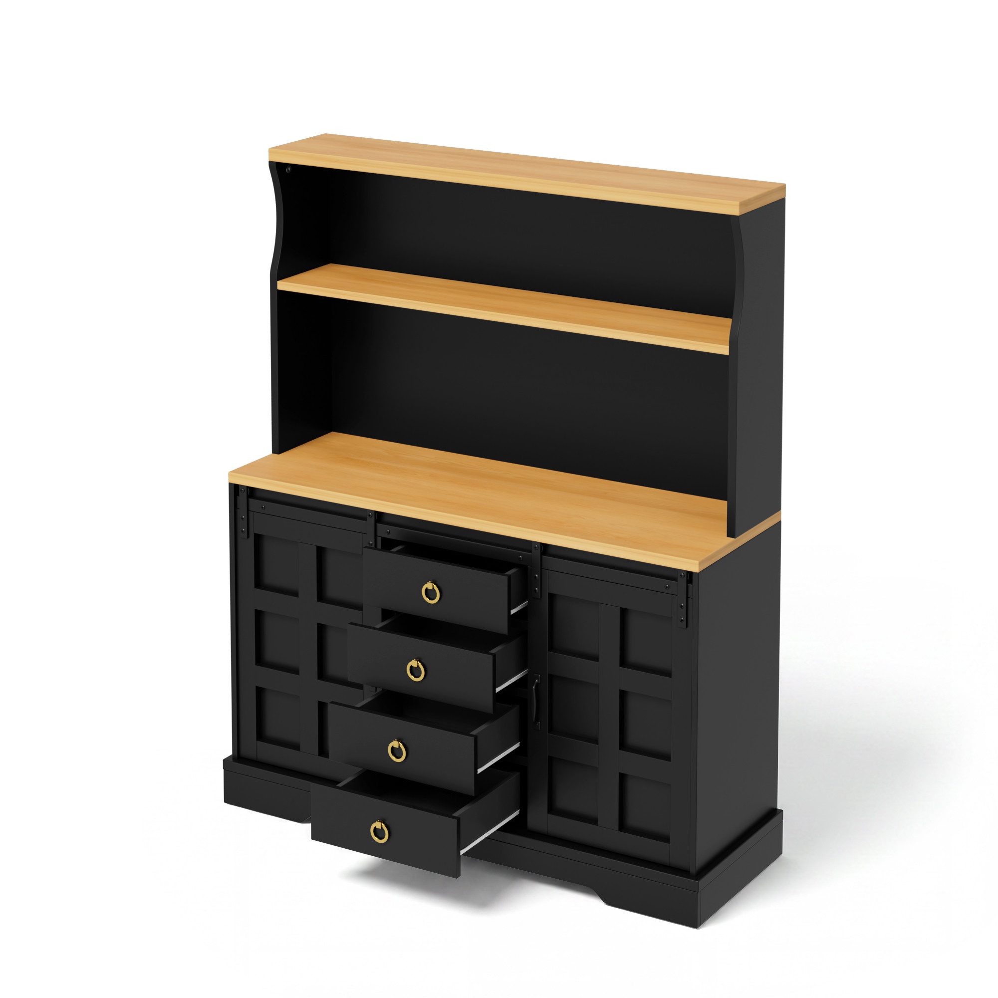 Sideboard Küchenschrank, Küchen-Bar-Schrank mit Steckdose