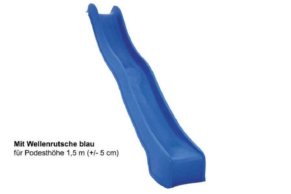 Gartenpirat Schaukelgestell Schaukelgerüst Classic Modell 4.2 aus Holz mit Rutsche, Doppelschaukel