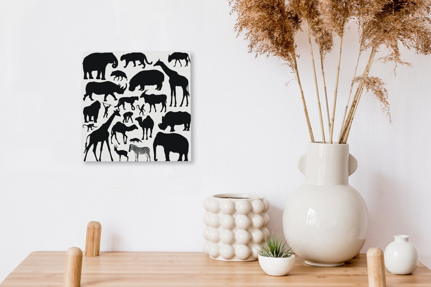 Big Wohnzimmer für Eine anderer Tiere, und OneMillionCanvasses® St), Five Leinwand Silhouettenillustration Schlafzimmer Bilder Leinwandbild (1 der