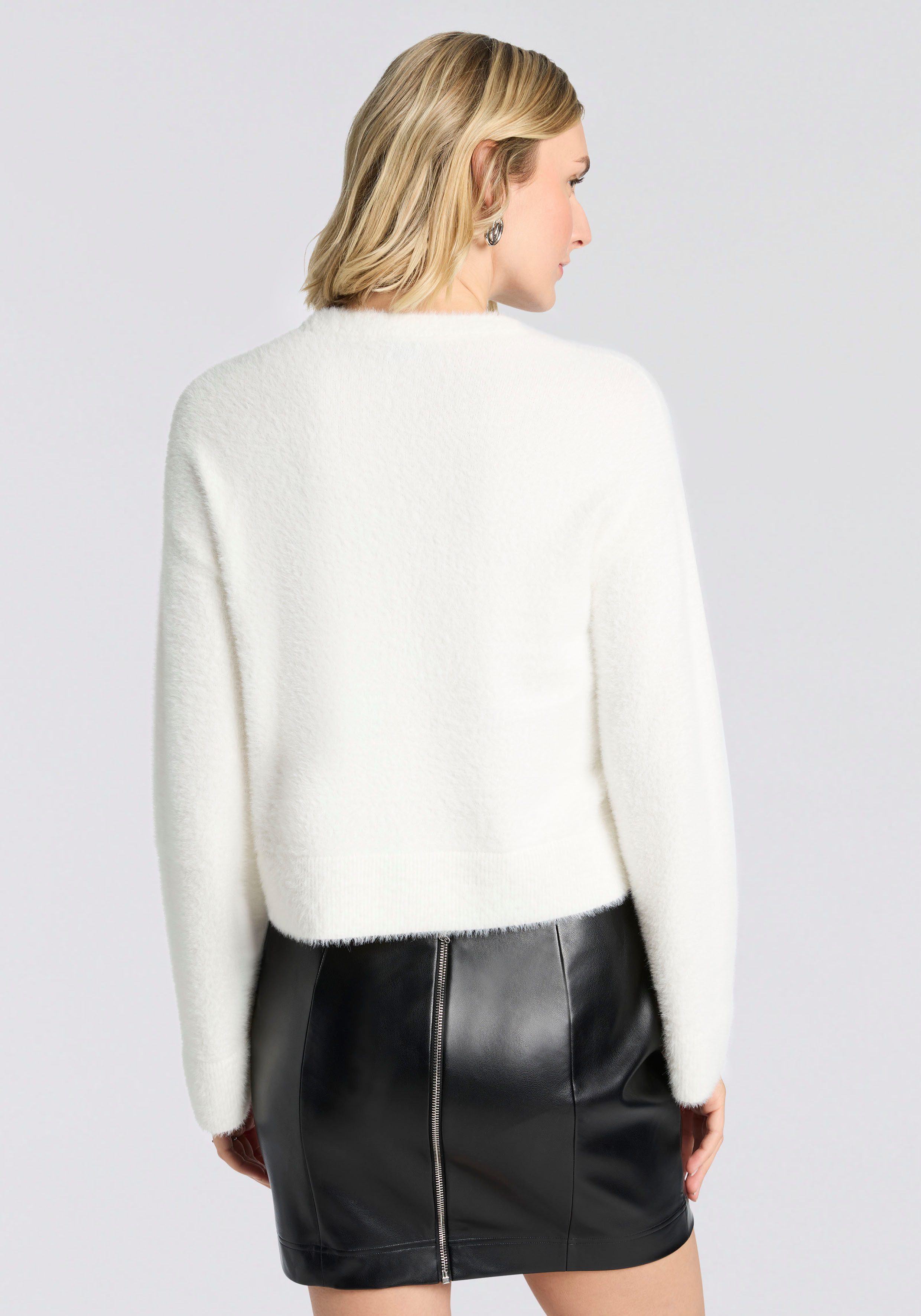 HUGO Blue Strickpullover Sfurryna Oversize, Crew Neck günstig online kaufen