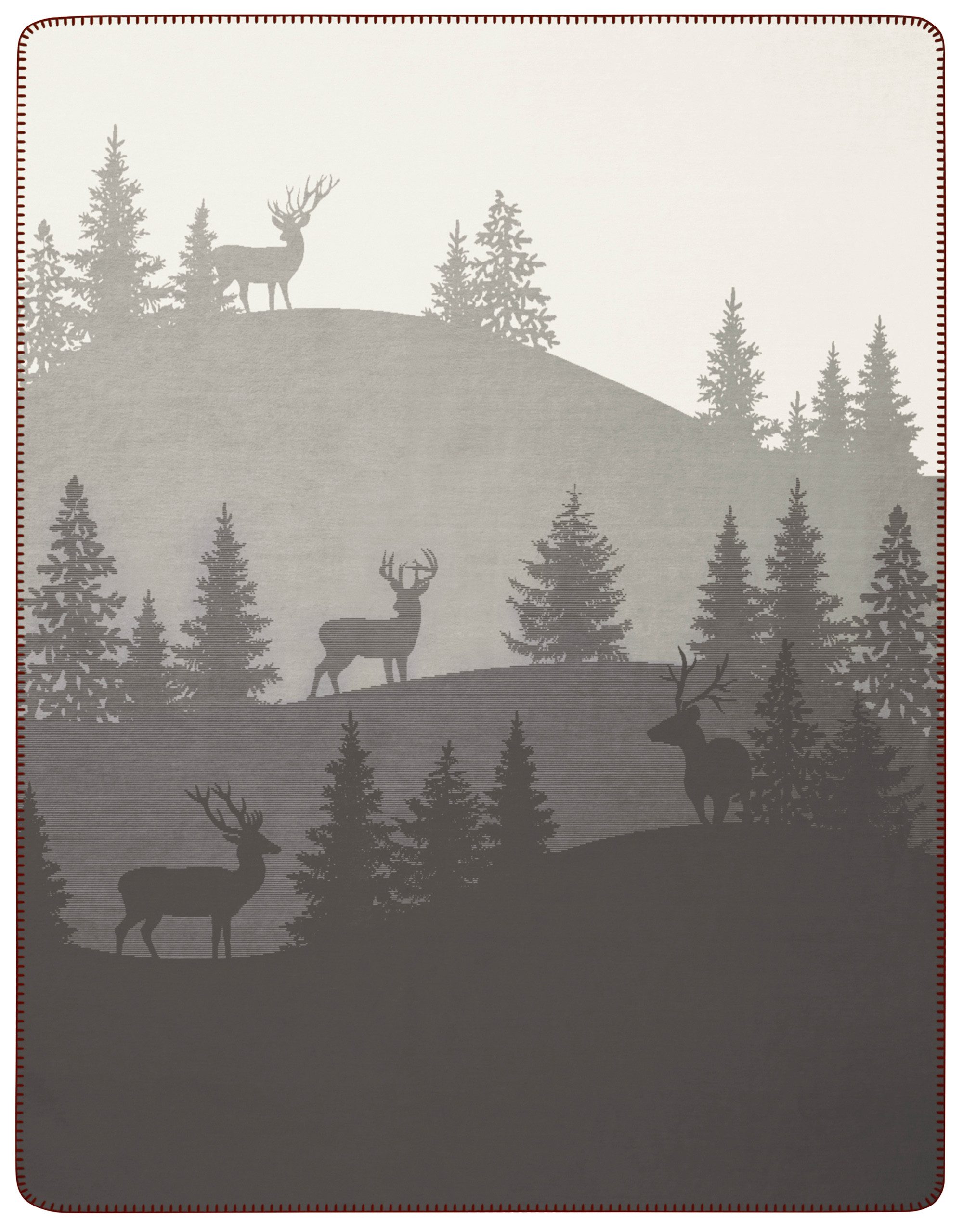 Wohndecke Deerlight, Biederlack, winterliche Alpenstimmung