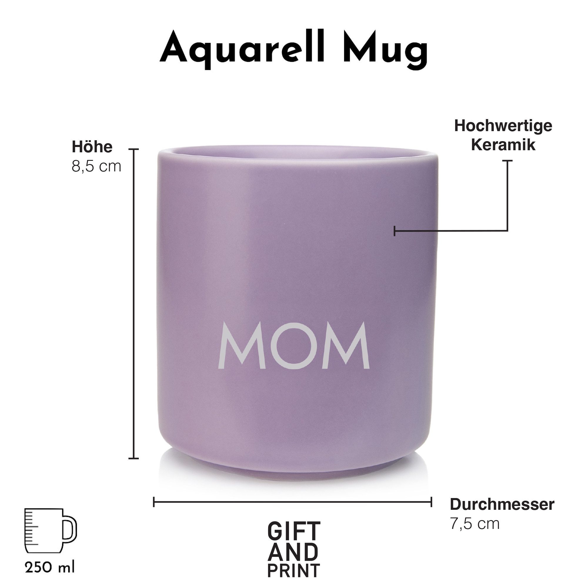 Giftandprint Tasse Muttertags geschenk - Mom Kaffeetasse ohne Henkel Geschenke für Mama, 1-tlg., Keramik, Muttertag, geschenke für Frauen, Inkl. Geschenkverpackung