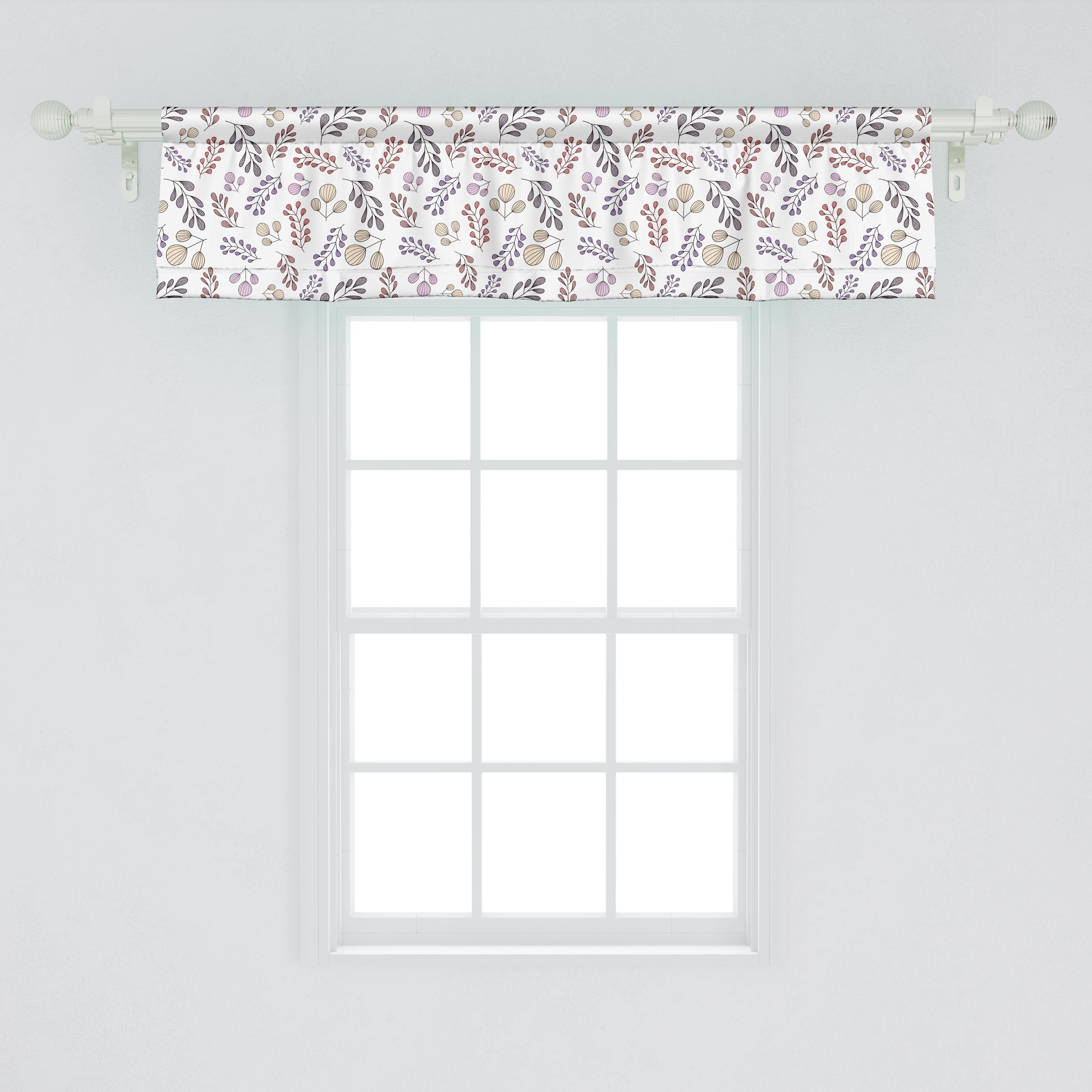 Scheibengardine Vorhang Volant Küche Abakuhaus, Microfaser, für mit Botanisch Shell-Formular Ast Dekor Stangentasche, Schlafzimmer Doodle