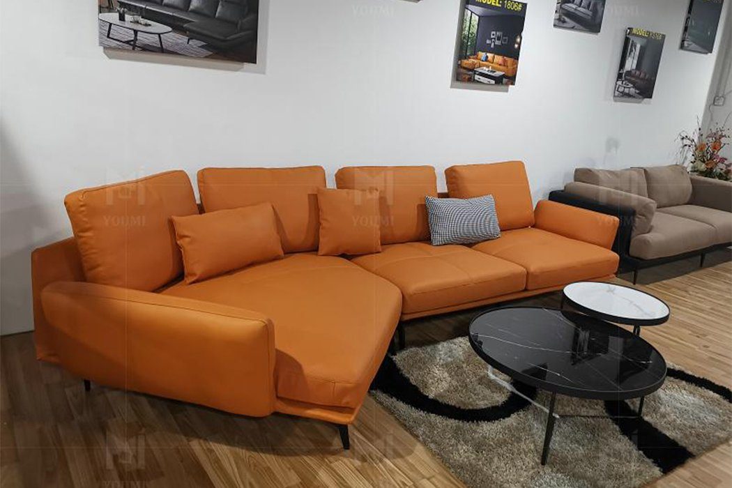 JVmoebel Ecksofa Ecksofa Orange LForm Wohnlandschaft Sofa Couch Polster Ecke, Made in Europe