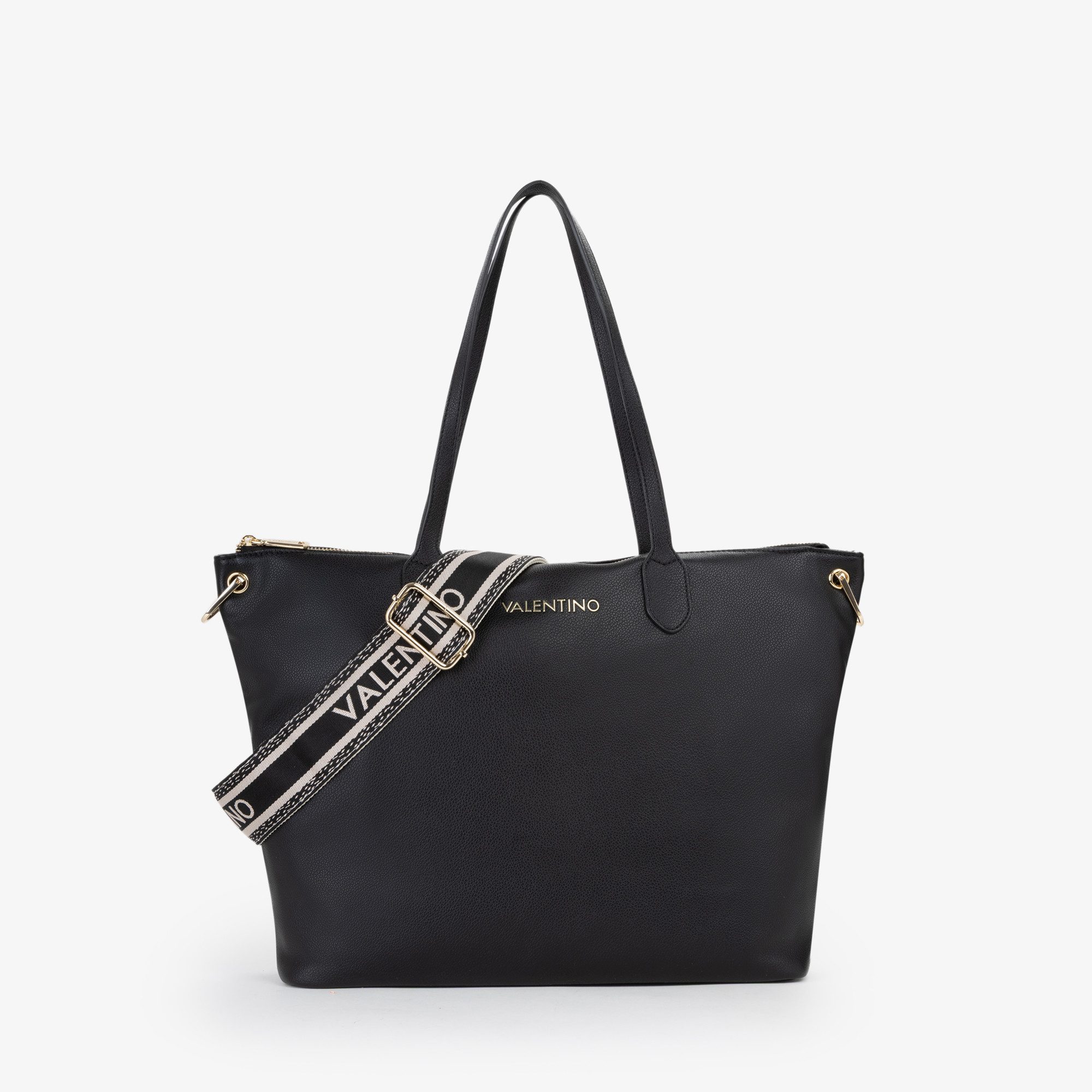 VALENTINO BAGS Shopper DEA RE, Damen Umhängetasche, Handtasche mit goldfarbenem Logoschriftzug
