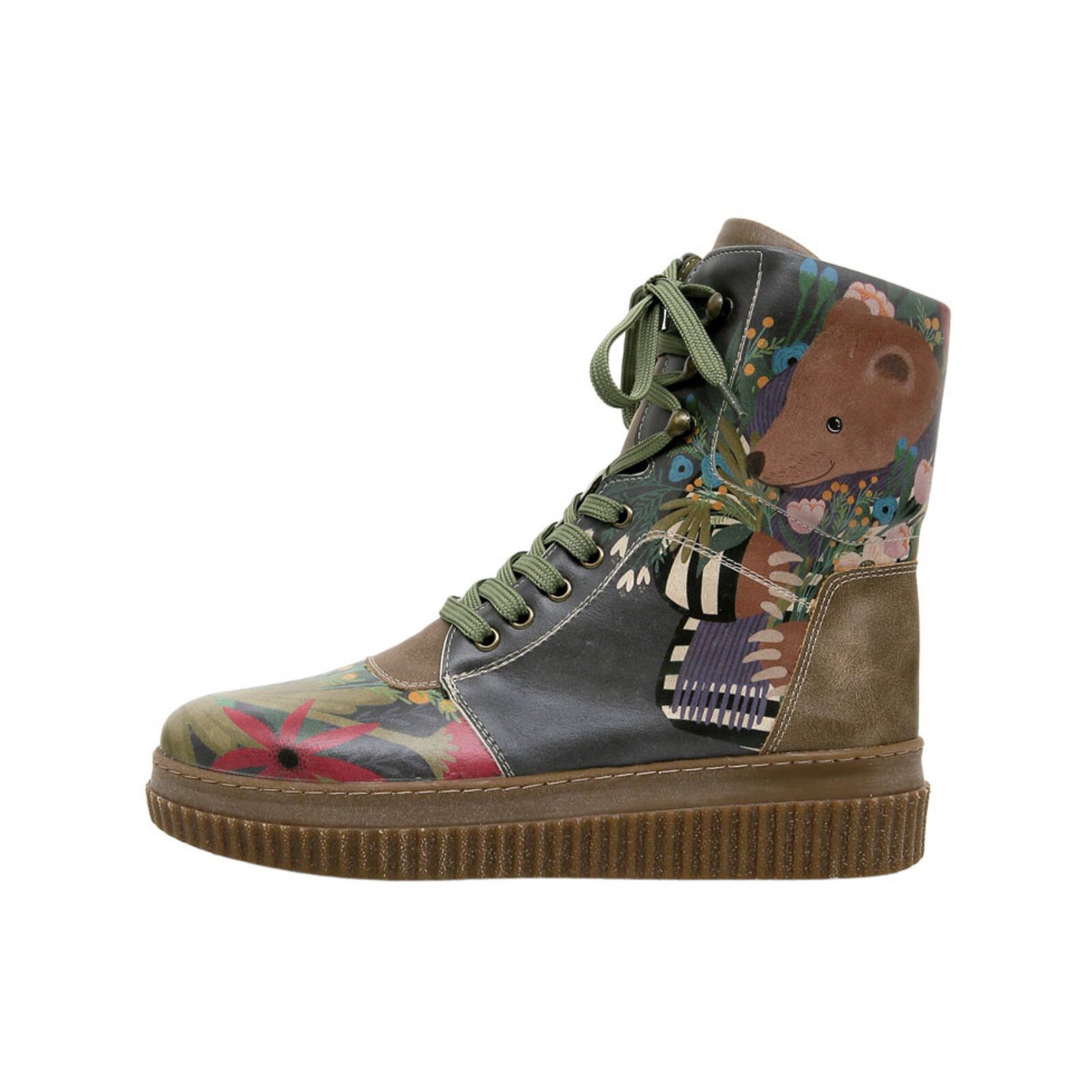 Future Boots Bear And Flowers Damen Boots / Female Schnürboots