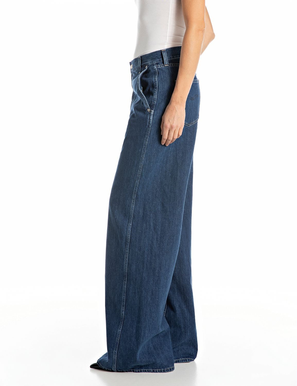 Replay Weite Jeans, in Baumwollqualität günstig online kaufen