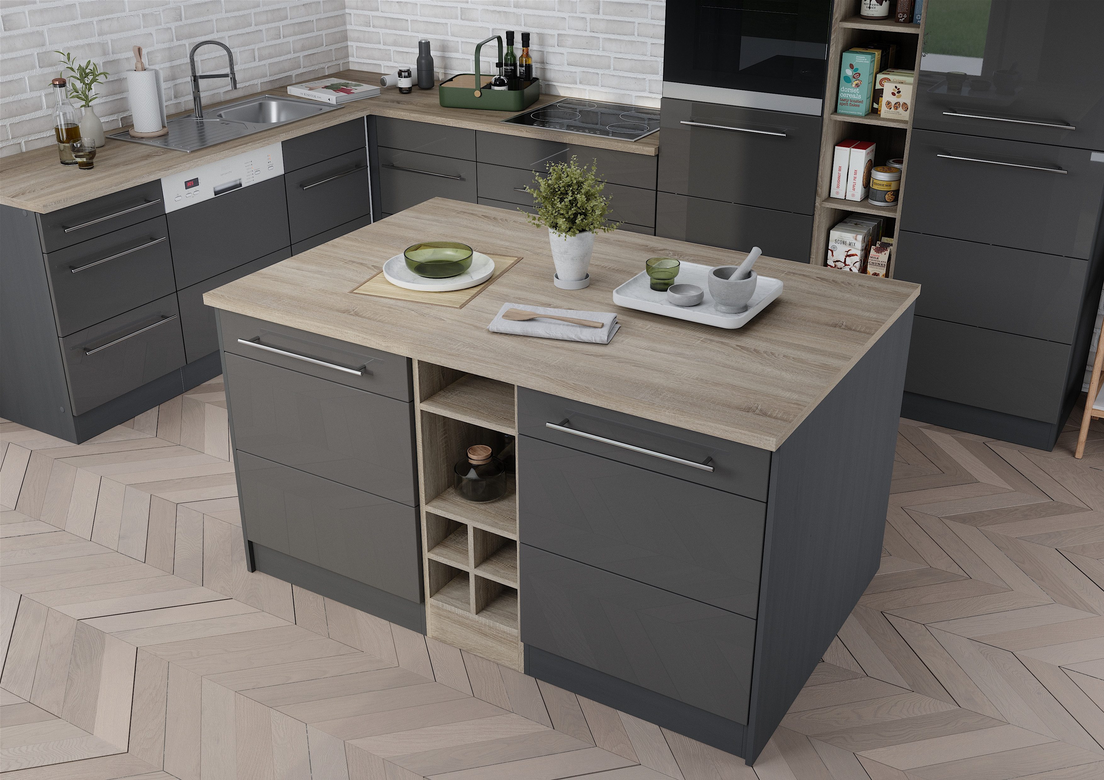 KOCHSTATION Kücheninsel KS-Wien, Breite 153 cm, günstig online kaufen