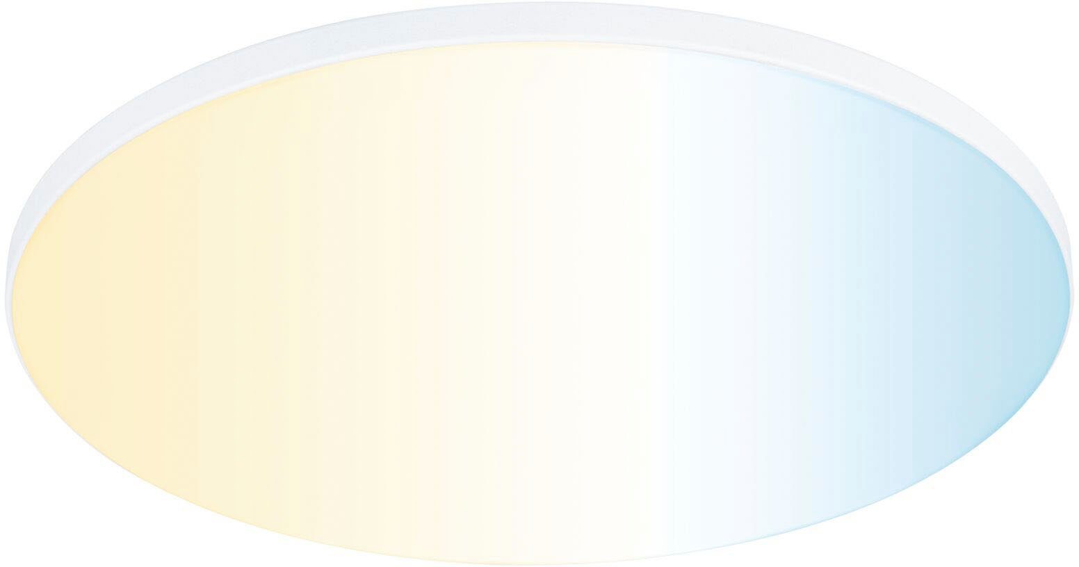 Paulmann LED App VariFit 1400lm Einbaupanel LED Tageslichtweiß, LED rund fest Edge Einbauleuchte IP44 Tunable steuerbar ZigBee, integriert, Weiß White 200mm Veluna dimmbar