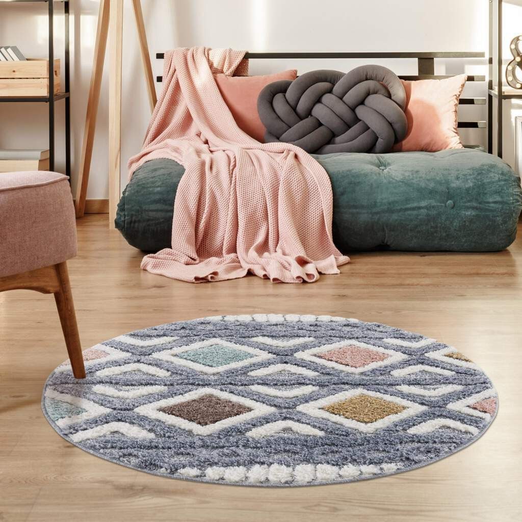 Carpet City Hochflor-Teppich Focus 3382, rund, günstig online kaufen