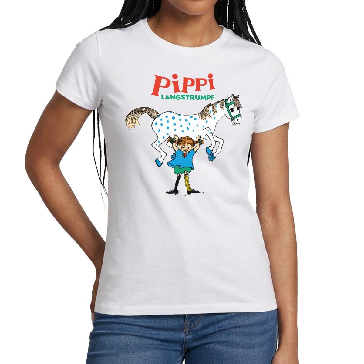 Spreadshirt T-Shirt Pippi Langstrumpf Pippi Hebt Kleiner Onkel Frauen T-Shi günstig online kaufen