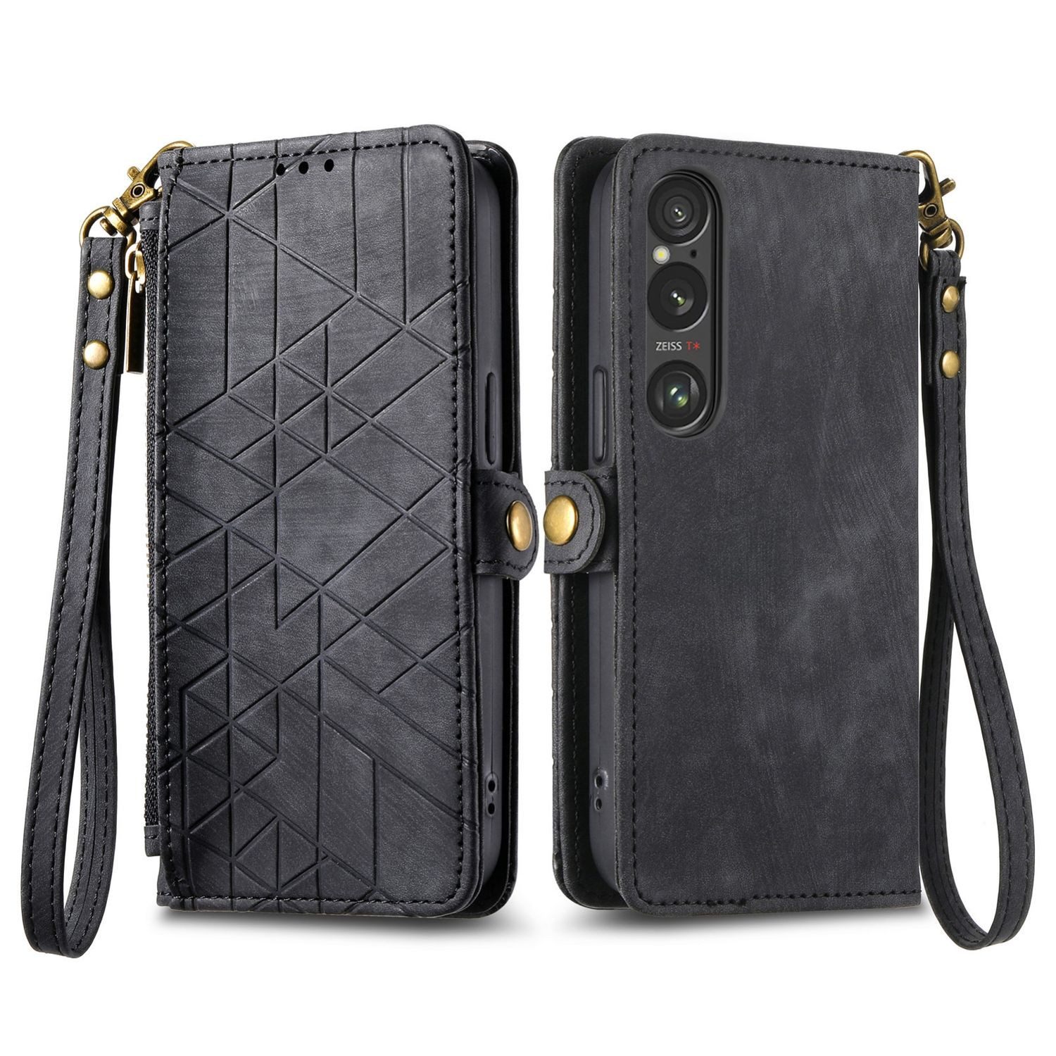 Wigento Handyhülle Für Sony Xperia 10 VI 6. Gen Kunst Leder Book Tasche Schutz Hülle Case