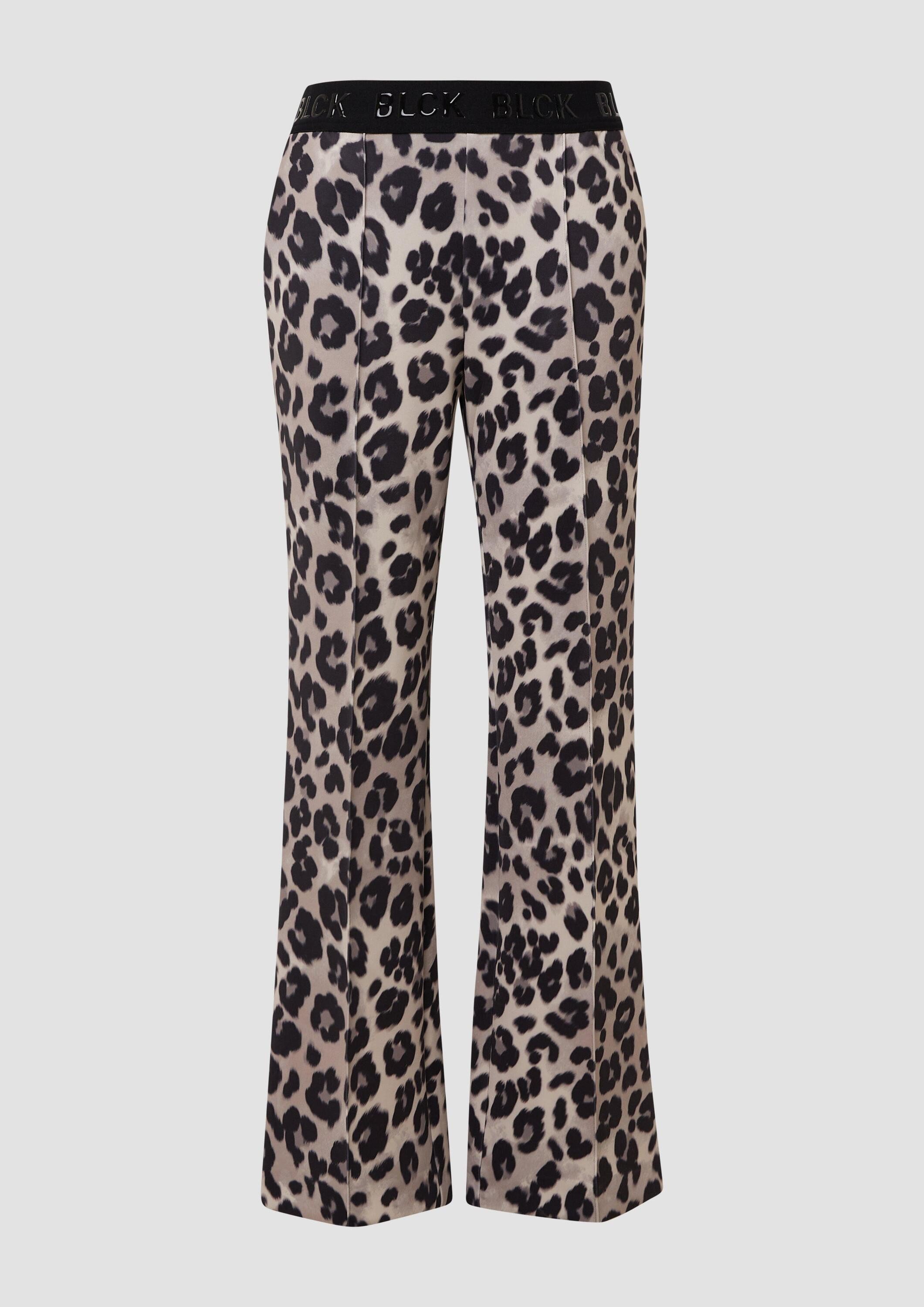 s.Oliver Chinos Hose Wide-Leg-Hose aus Scuba mit Logo-Gummibund