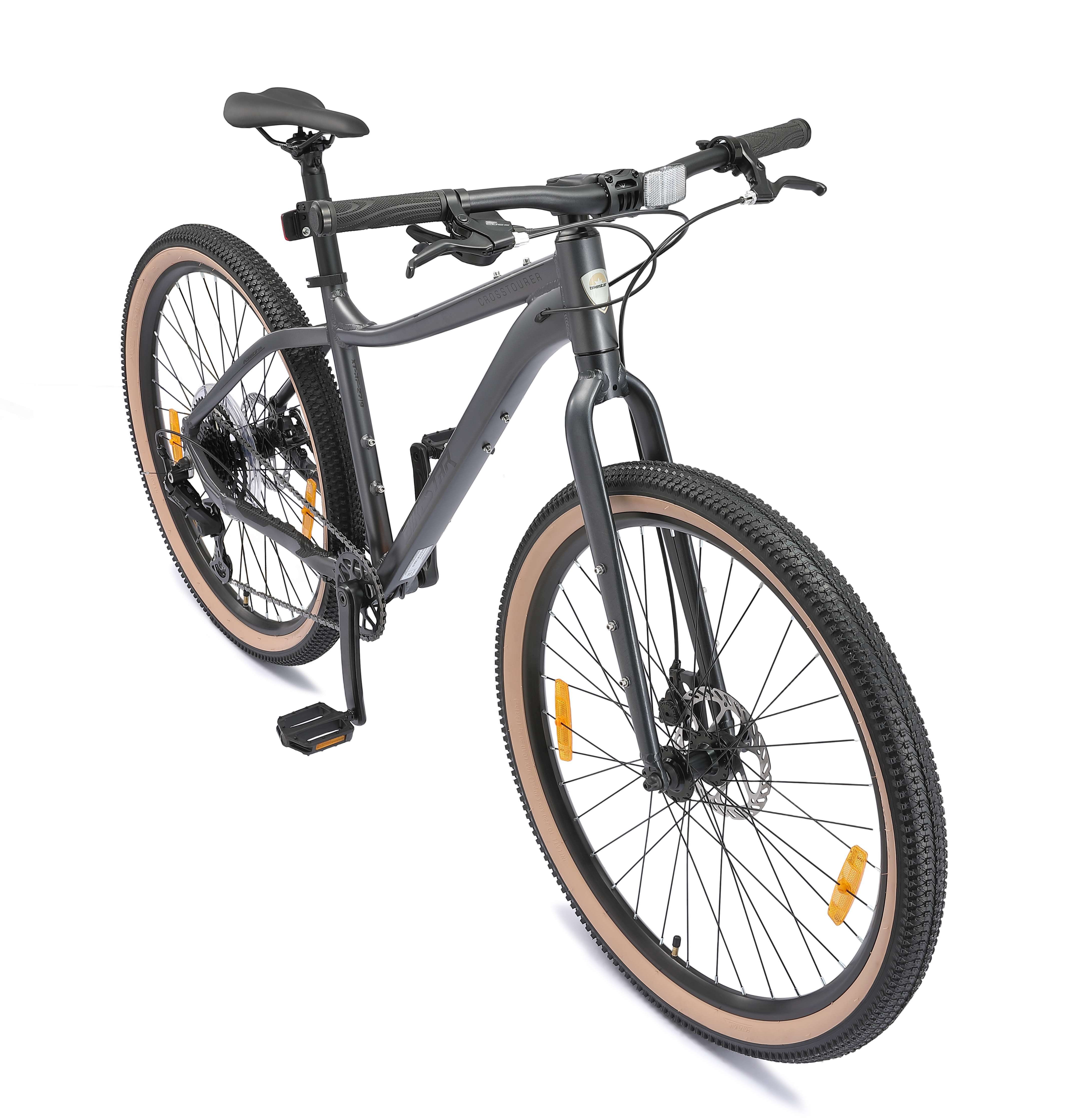 Bikestar Mountainbike 27.5 Zoll, ab 164 cm, Aluminium, Damen, Herren, 9 Gang Shimano RD-U4000 Schaltwerk, Kettenschaltung, Scheibenbremse, Rahmen 43.2 cm, Hardtail