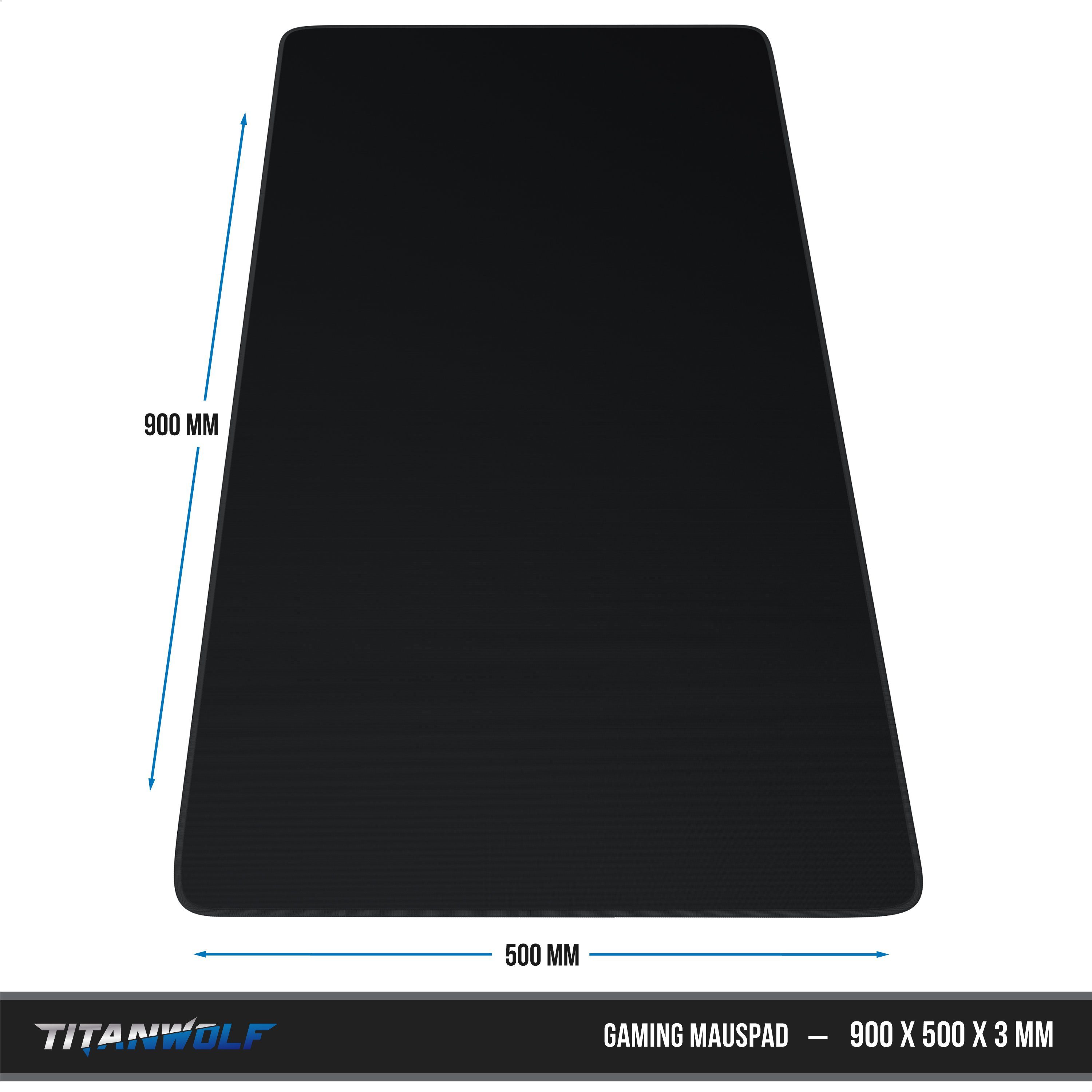 Titanwolf Gaming Mauspad extralarge Mousepad 900 x 500 x 3 mm, wasserabweisend (1-St), XXL Tischunterlage, Gummiunterseite rutschfest, strapazierfähig – Bild 2 von 5