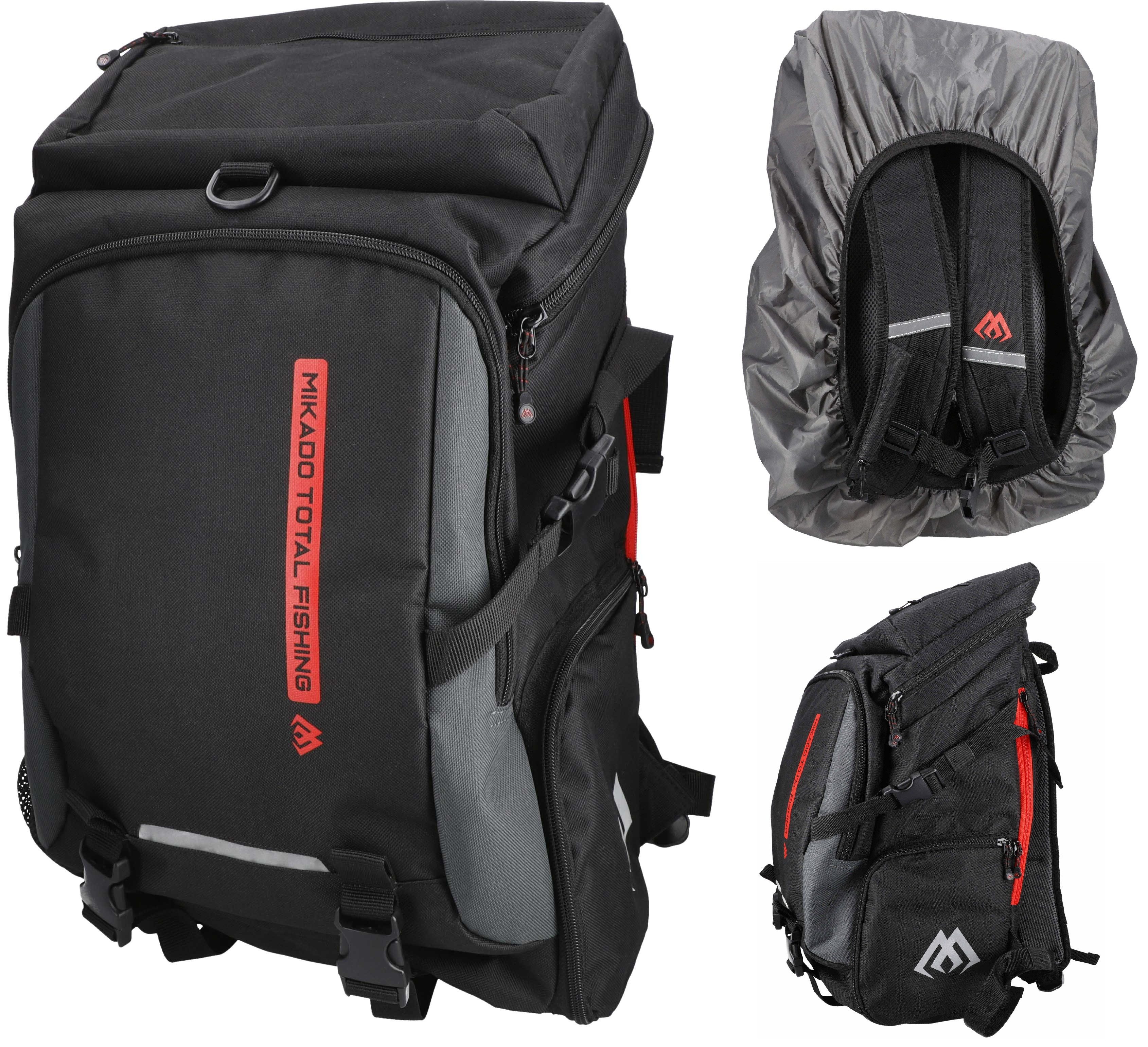 MIKADO Total Fishing Angelrucksack Rucksack Backpack - MFT DAYPACK 30L (50x30x20cm) Angeln - Reisen (1-tlg), Mit Regenhülle