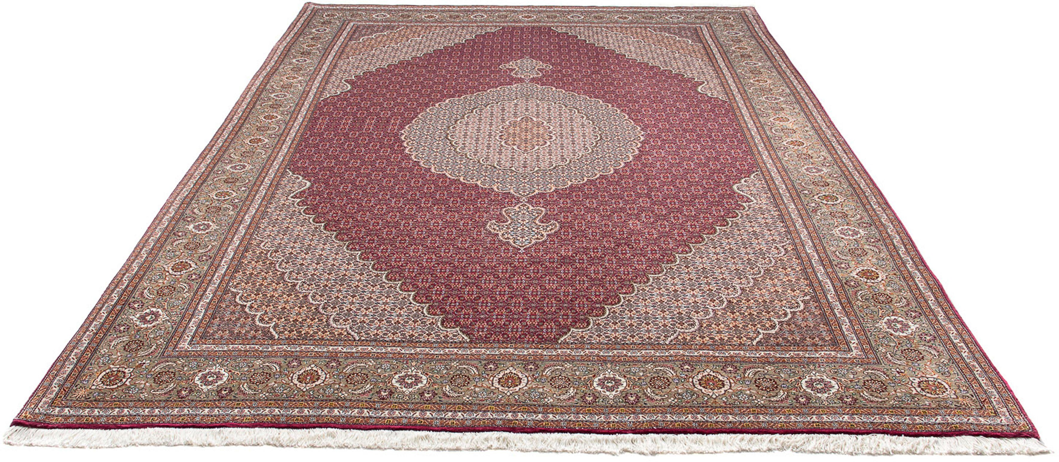 Orientteppich Perser - Täbriz - 295 x 202 cm - rot, morgenland, rechteckig, Höhe: 10 mm, Wohnzimmer, Handgeknüpft, Einzelstück mit Zertifikat