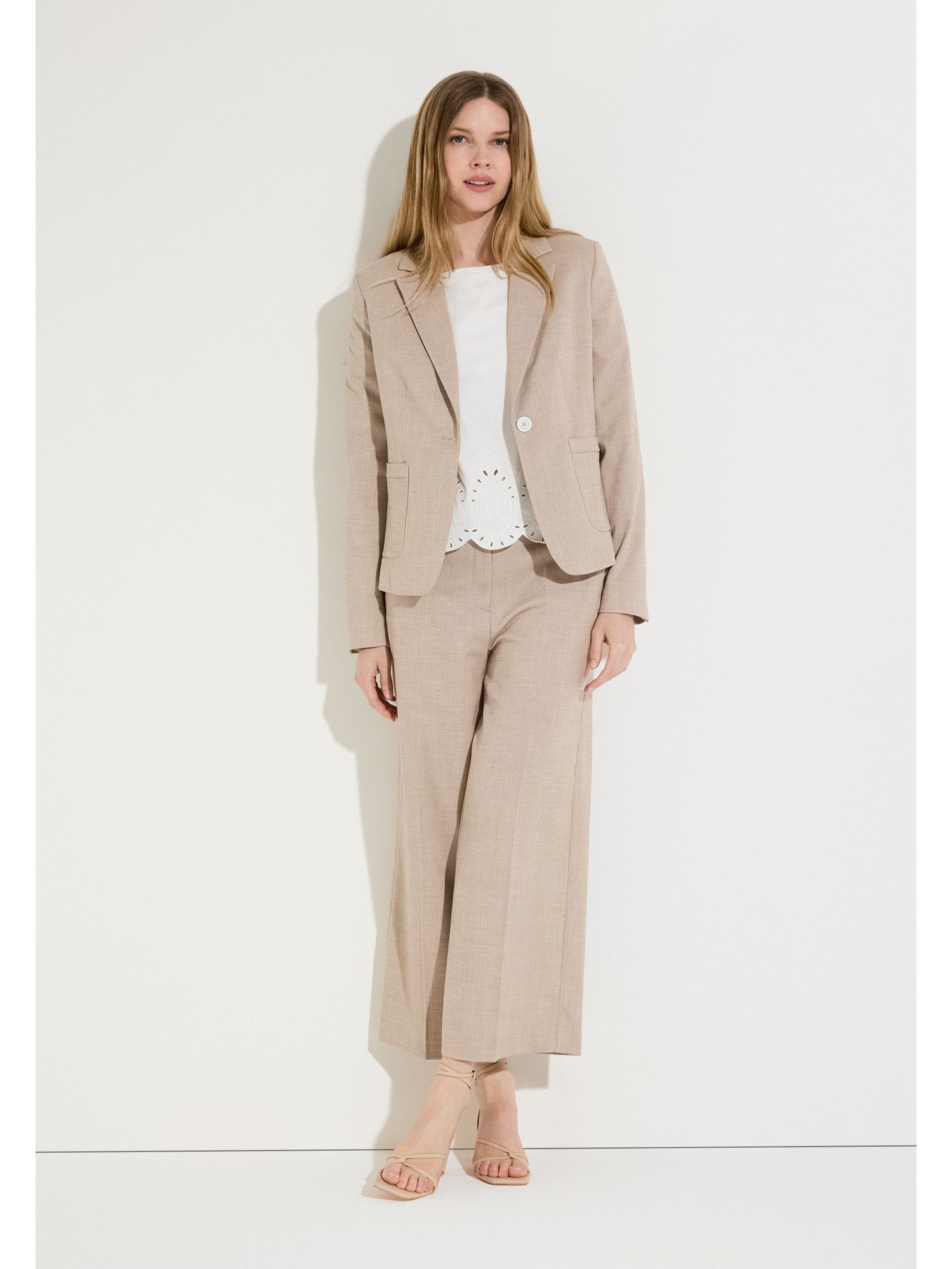 MORE&MORE Culotte verkürzte, weite Anzughose, Struktur