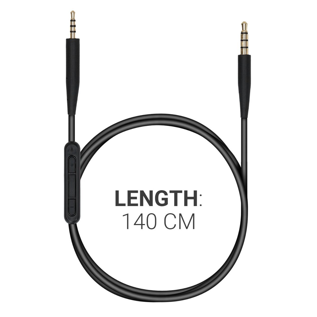 kwmobile Kopfhörerkabel für Bose QuietComfort 35 Audio-Kabel, (19.80 cm), Ersatz Kabel 140 cm Mikrofon Lautstärkeregler - 3.5mm Klinke – Bild 4 von 5