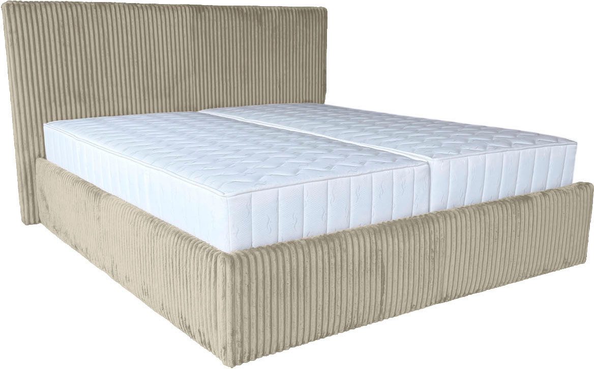 OTTO home Polsterbett AVVRA in der Größe 180x200 cm, mit Breitcord bezogen, wahlweise mit Lattenrost und King-Matratze (28cm)