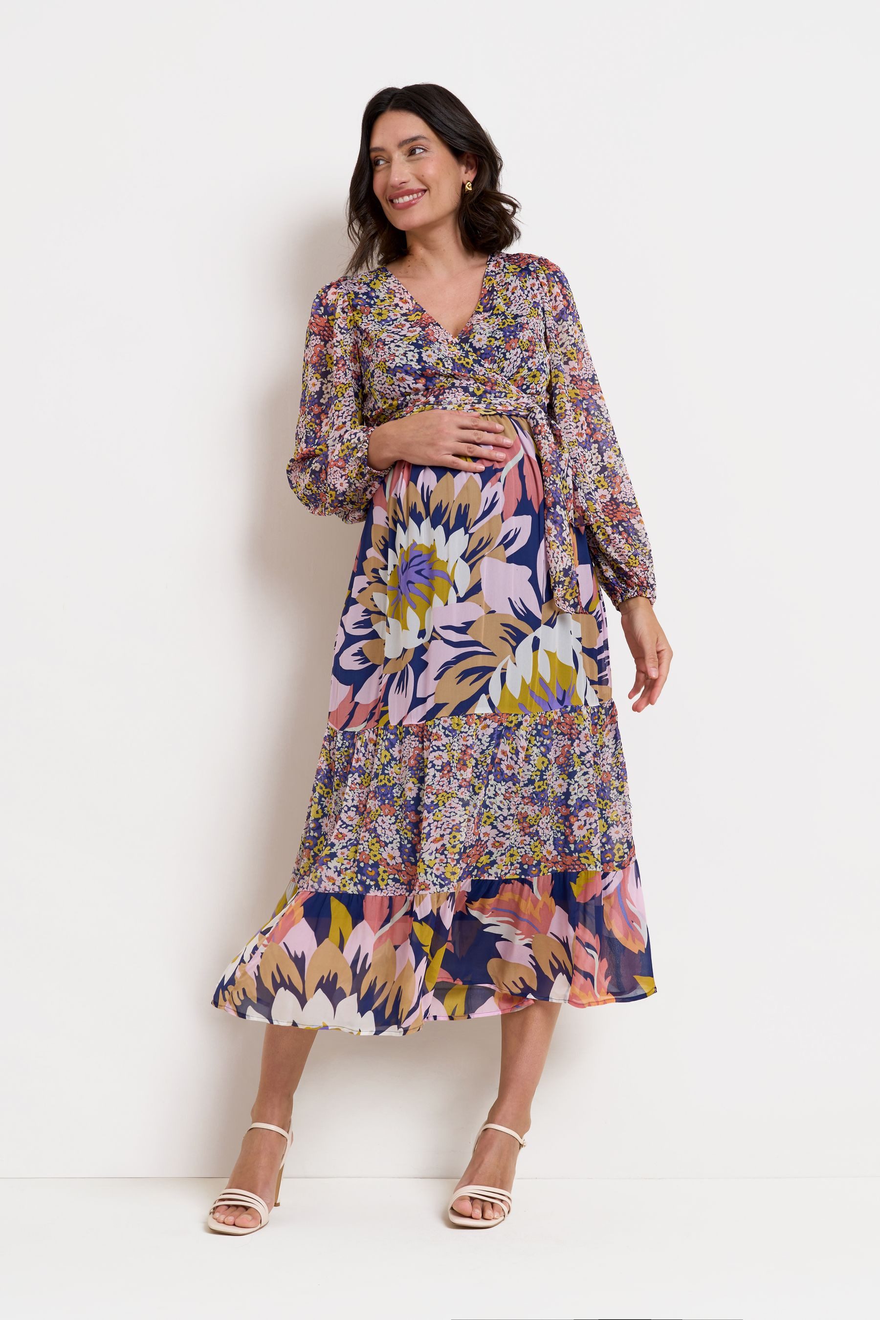 Seraphine Midikleid Seraphine Wickelkleid Umstands- und Stillmode (1-tlg)
