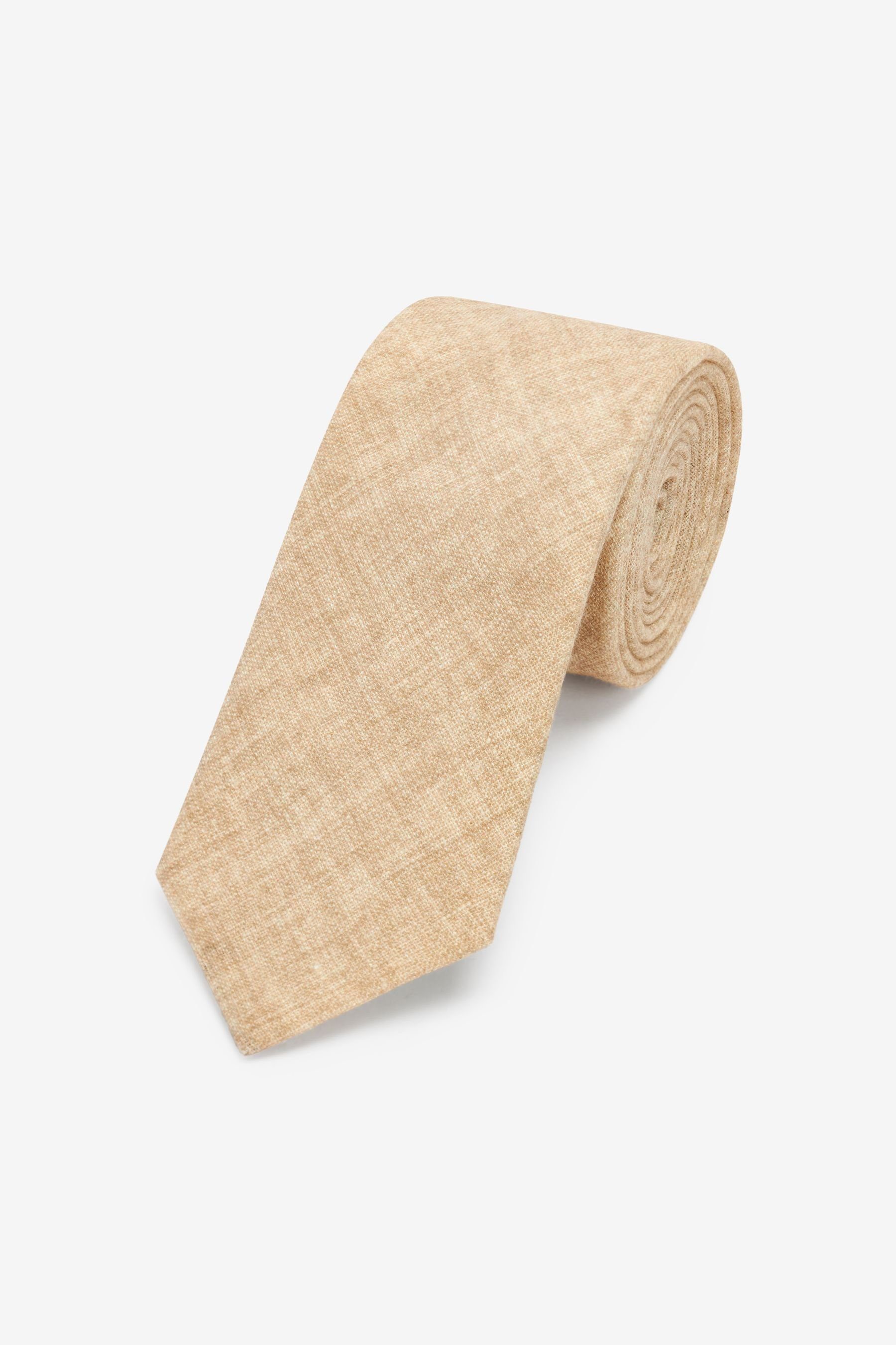 (1-St) Krawatte Brown Leinen-Krawatte in Made Italy Signature Next Neutral