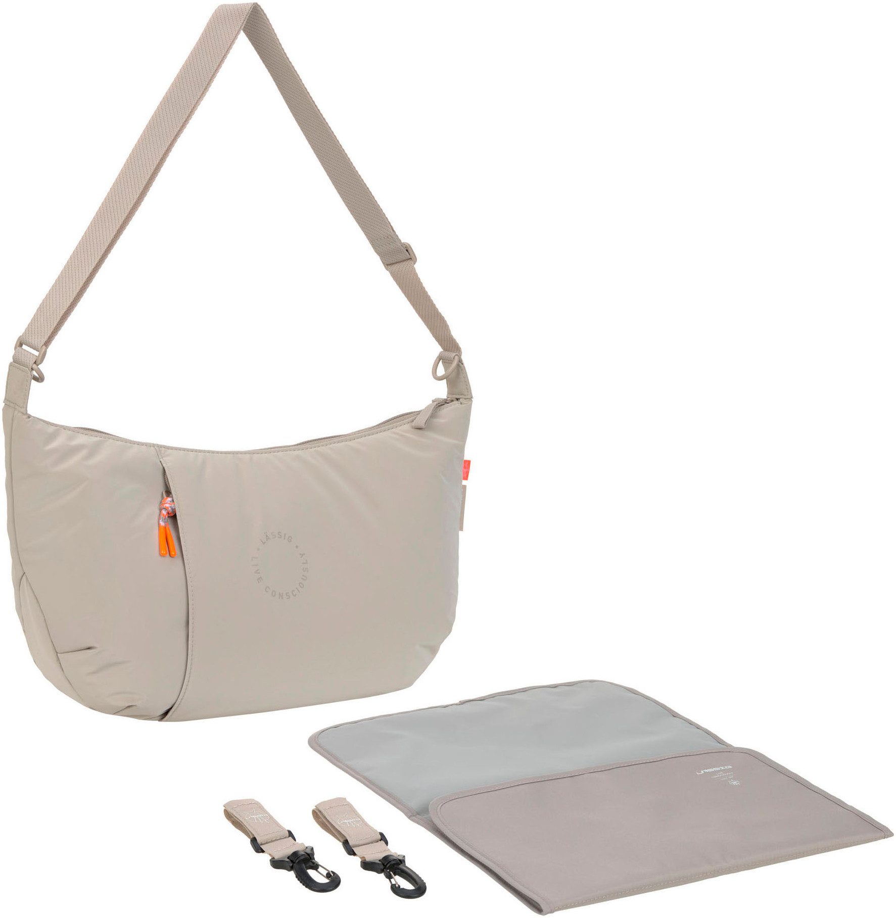 LÄSSIG Wickeltasche Green Label, Lunua Bum Bag, beige, mit Wickelauflage