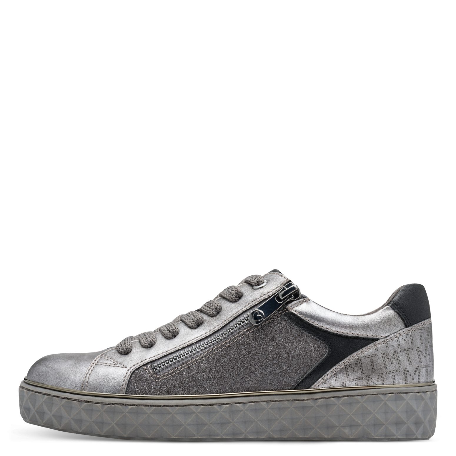 MARCO TOZZI Plateausneaker, Freizeitschuh, Halbschuh, Schnürschuh mit Prägungen im Plateau