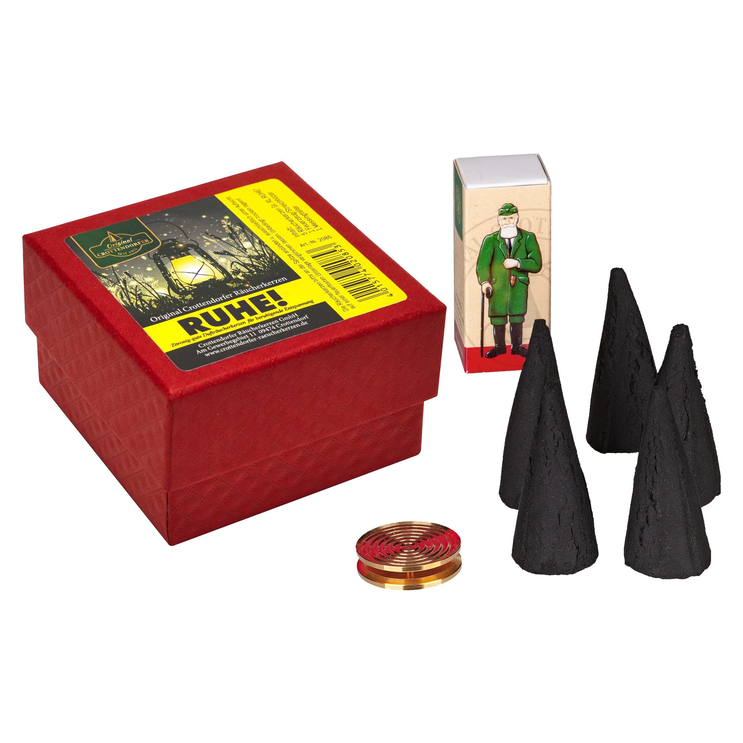 Crottendorfer Duftkerze Geschenkbox "RUHE!" - Komplettset für den Sommer, zum Entspannen und genießen ohne störende Gäste - Made in Germany