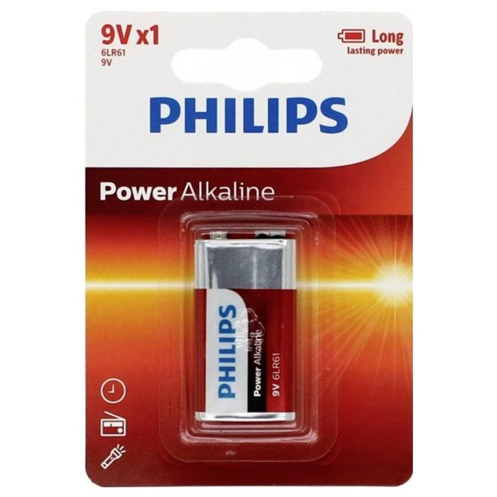 Philips Power Alkaline 6LR61 9V Batterie