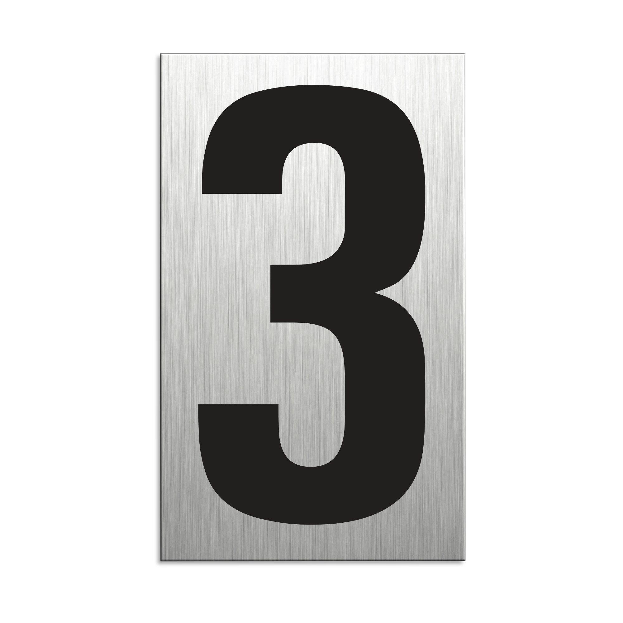 OFFORM DESIGN Hinweisschild Zahl Nummer beliebig kominierbar Aluminium selbstklebend 100x60 mm