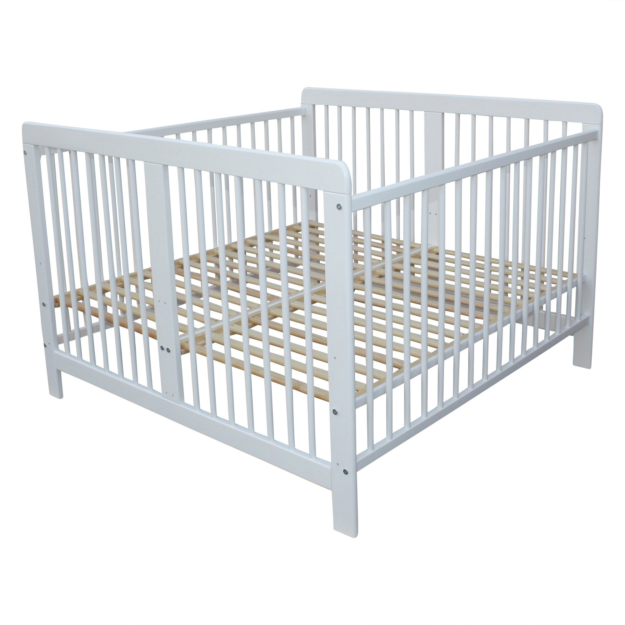 Micoland Kinderbett Zwillingsbett Zwillingskinderbett mit 2 Matratzen 120x120cm + Nestchen
