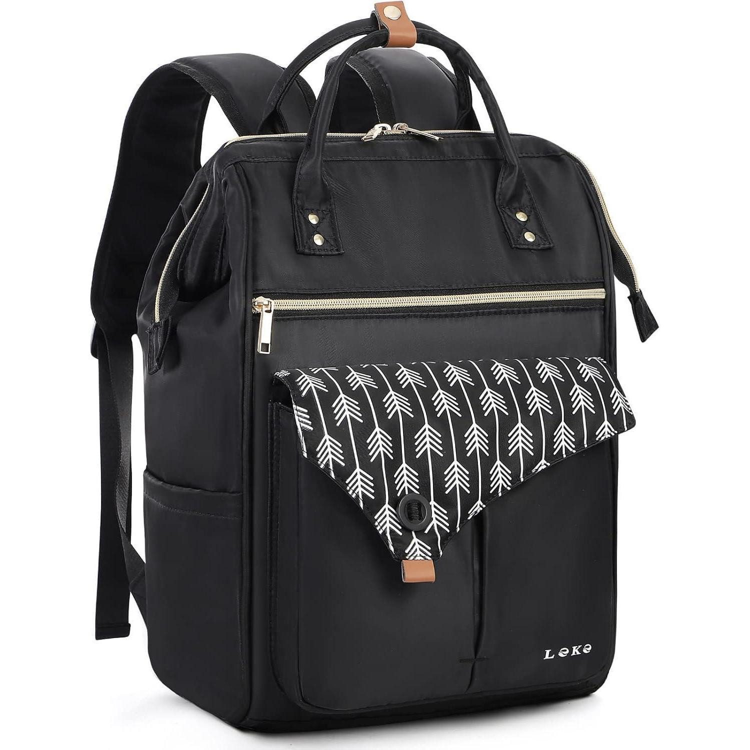 Laptoprucksack Rucksack Laptop Damen Wasserdicht Daypack 17.3 Zoll Schwarz Pfeil