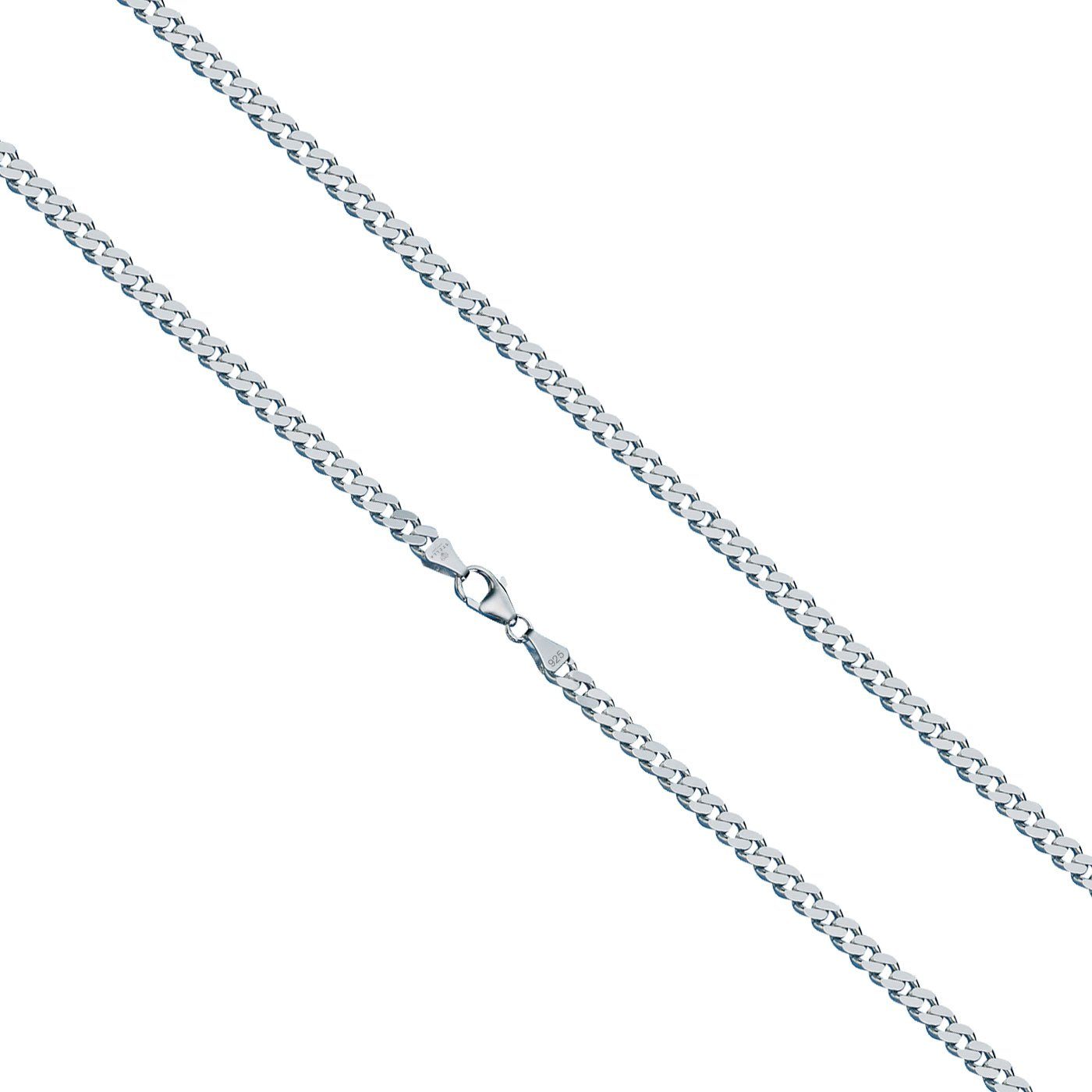 Silberkette 925er Sterling Silber Panzerkette Massiv 3,50 mm